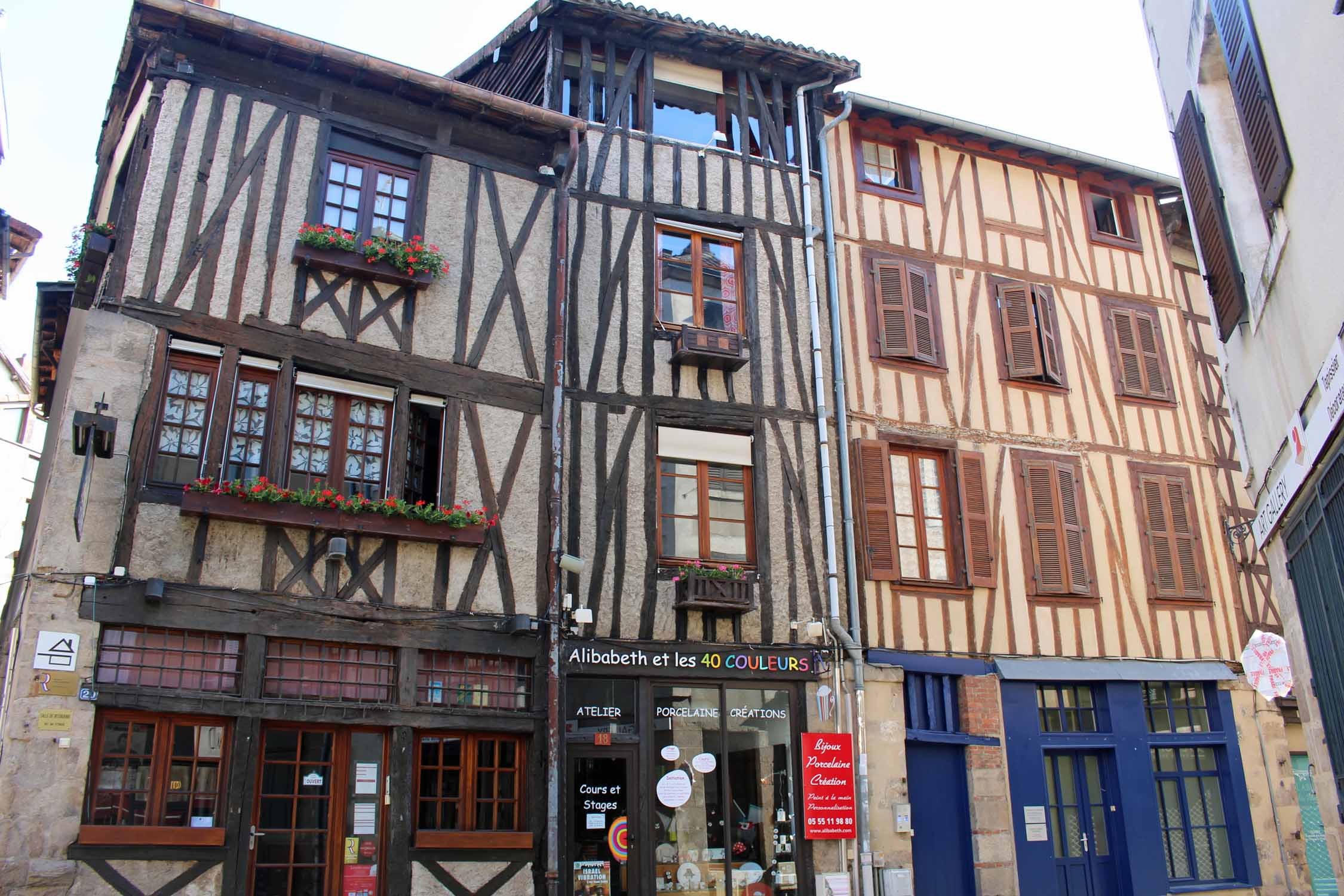 Limoges, rue de la boucherie, maisons typiques