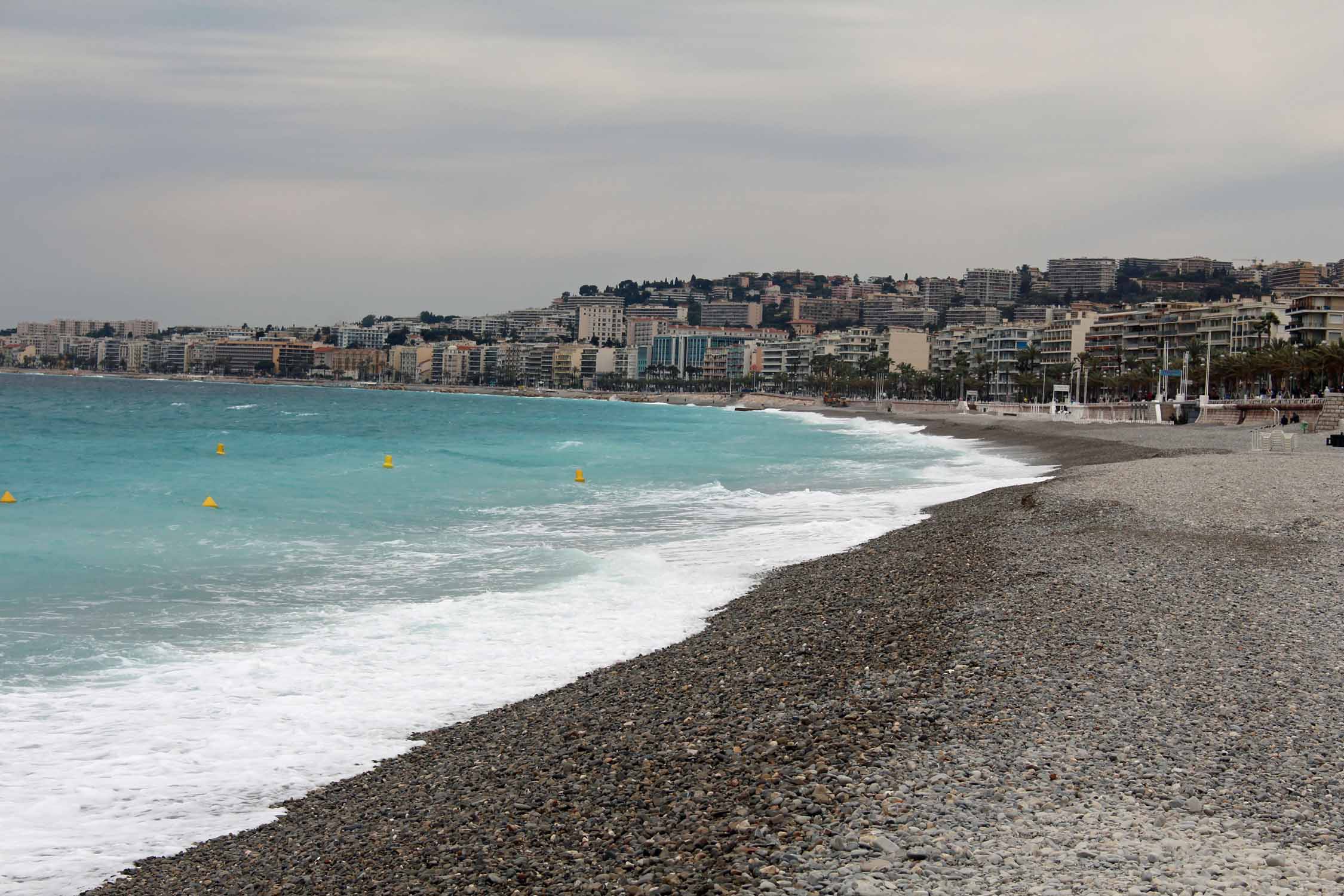 Nice, promenade des Anglais, galets