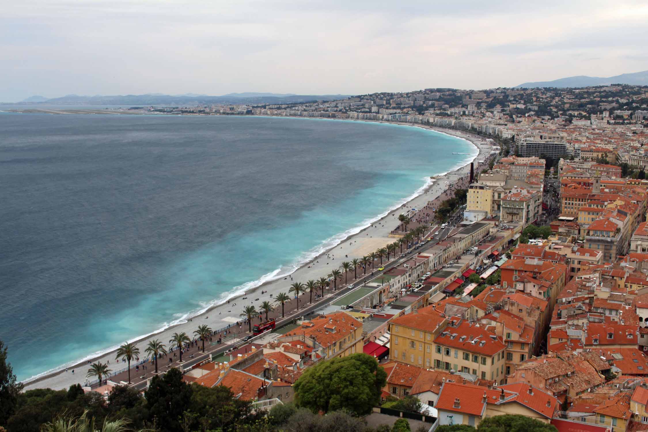 Nice, paysage, plage Promenade des Anglais