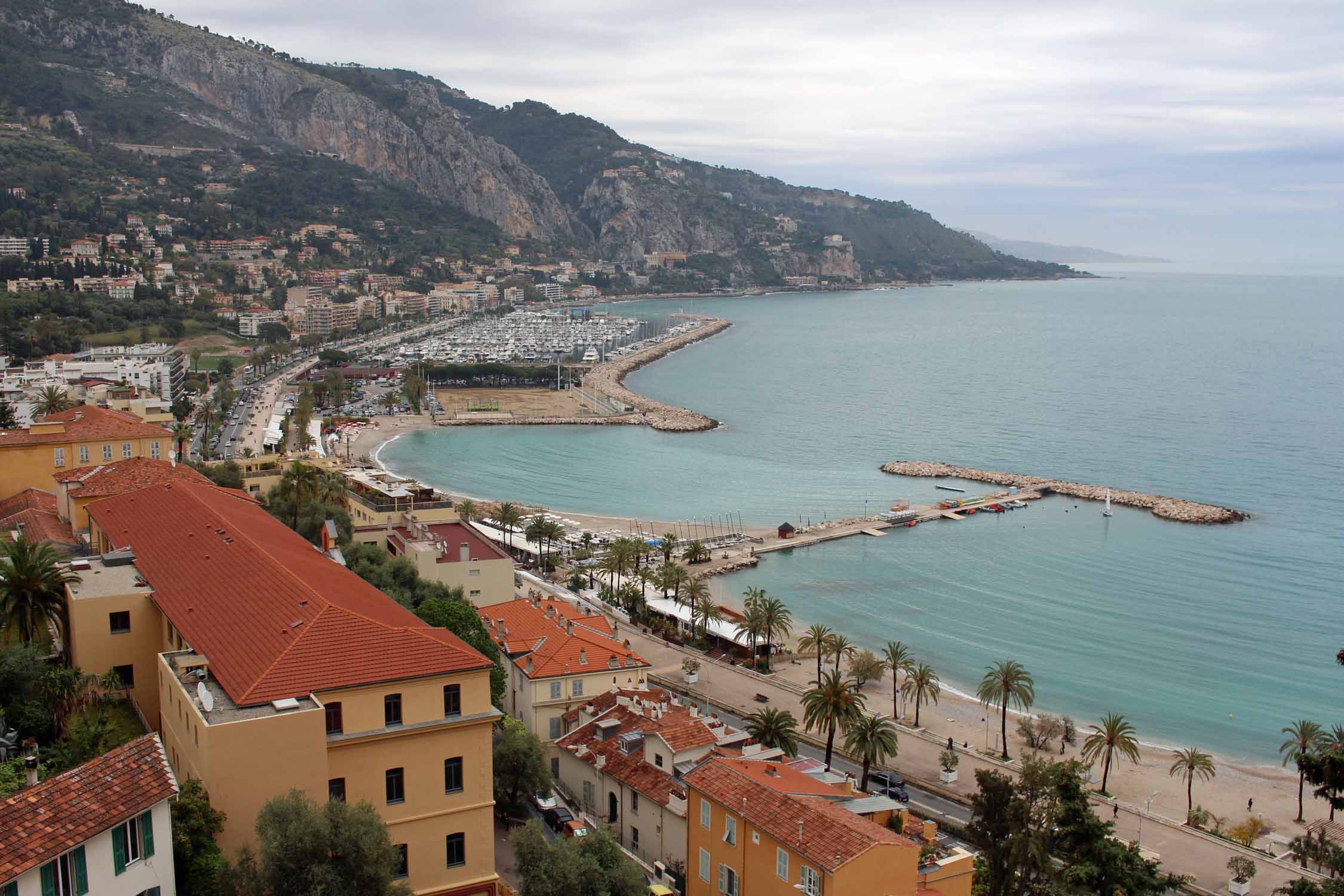 Menton, paysage, port