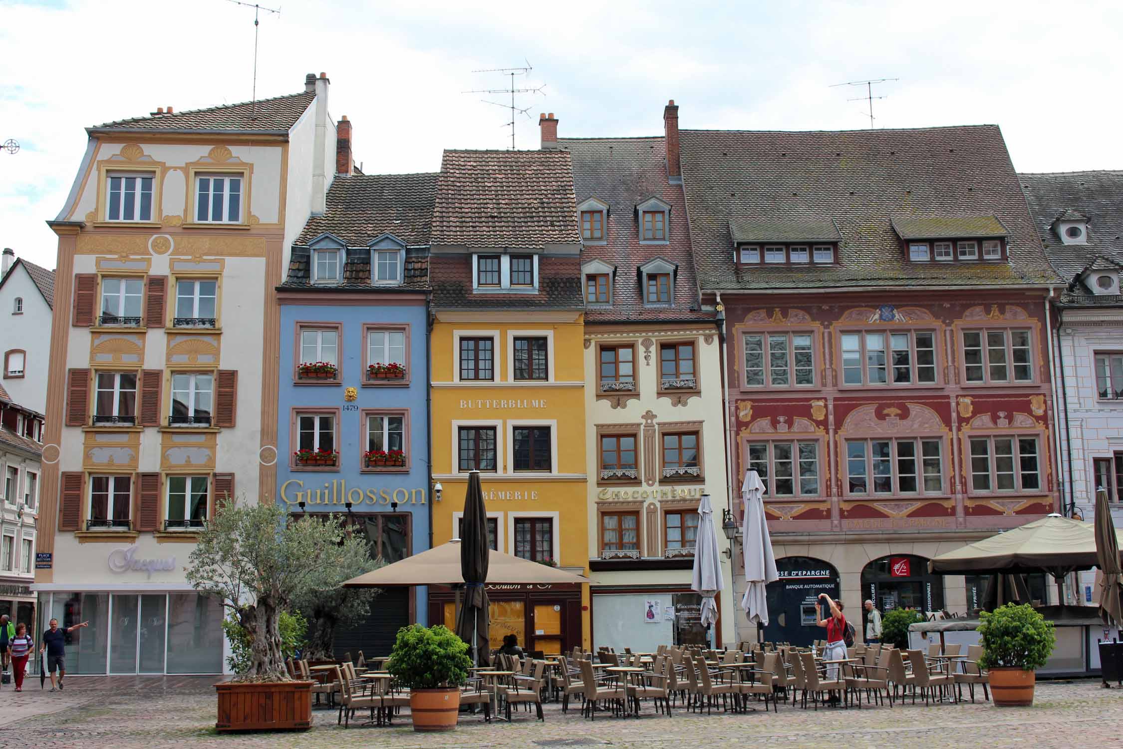 Mulhouse, place de la Réunion, maisons à colombages