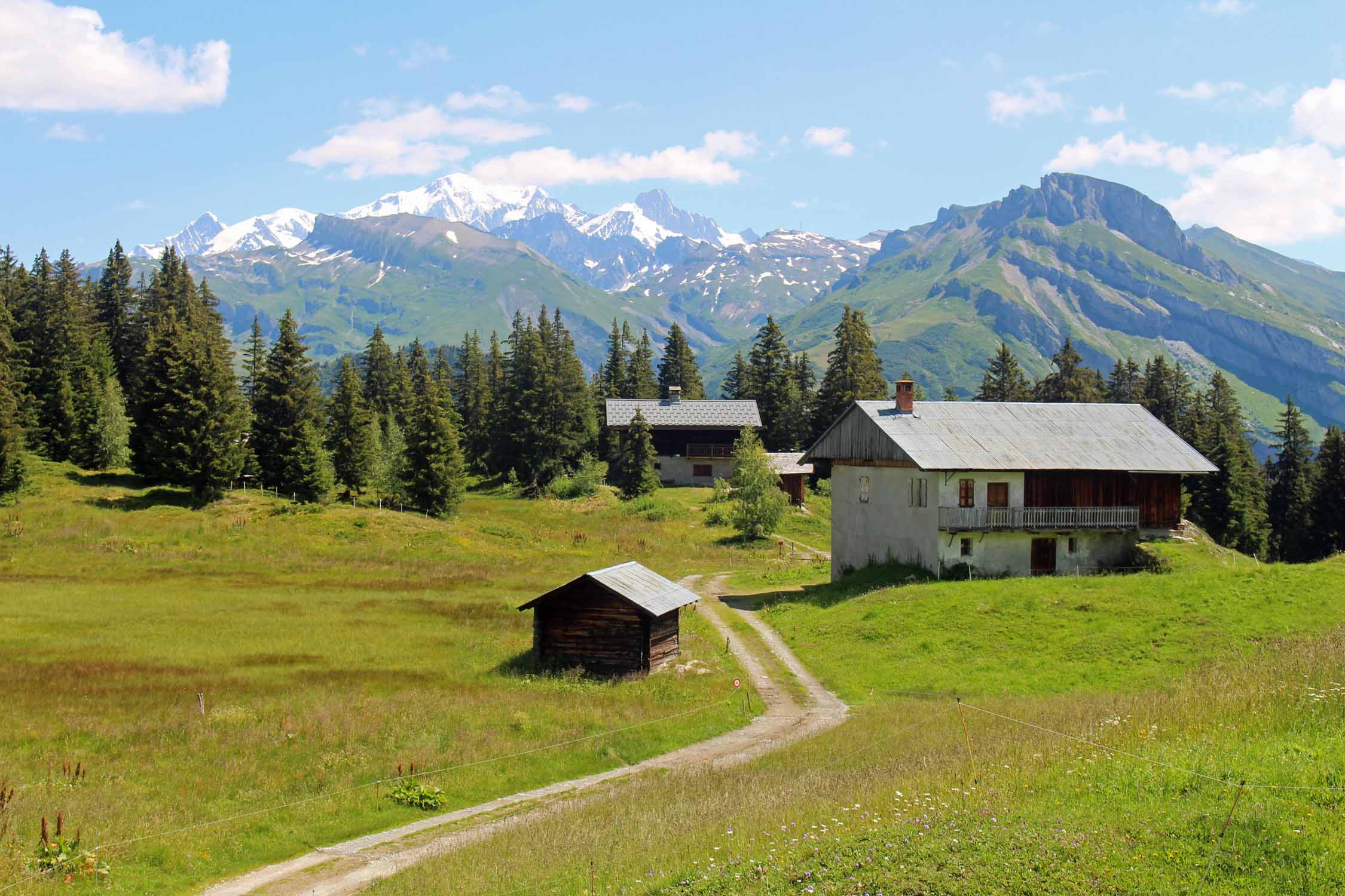 Barrage de Roselend, chalet, paysage