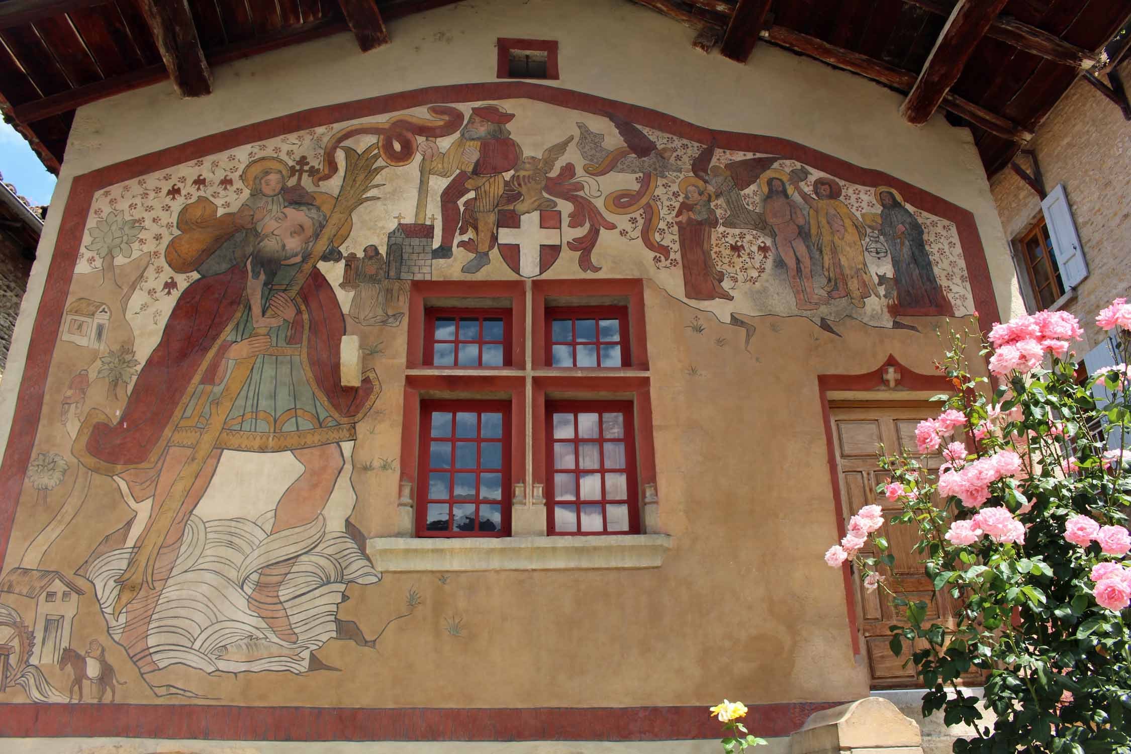 Saint-Sorlin-en-Bugey, fresque de Saint-Christophe