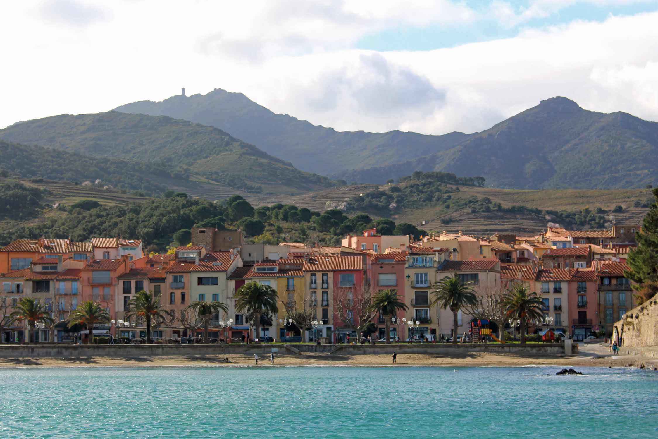 Collioure, plage, Pyrénées