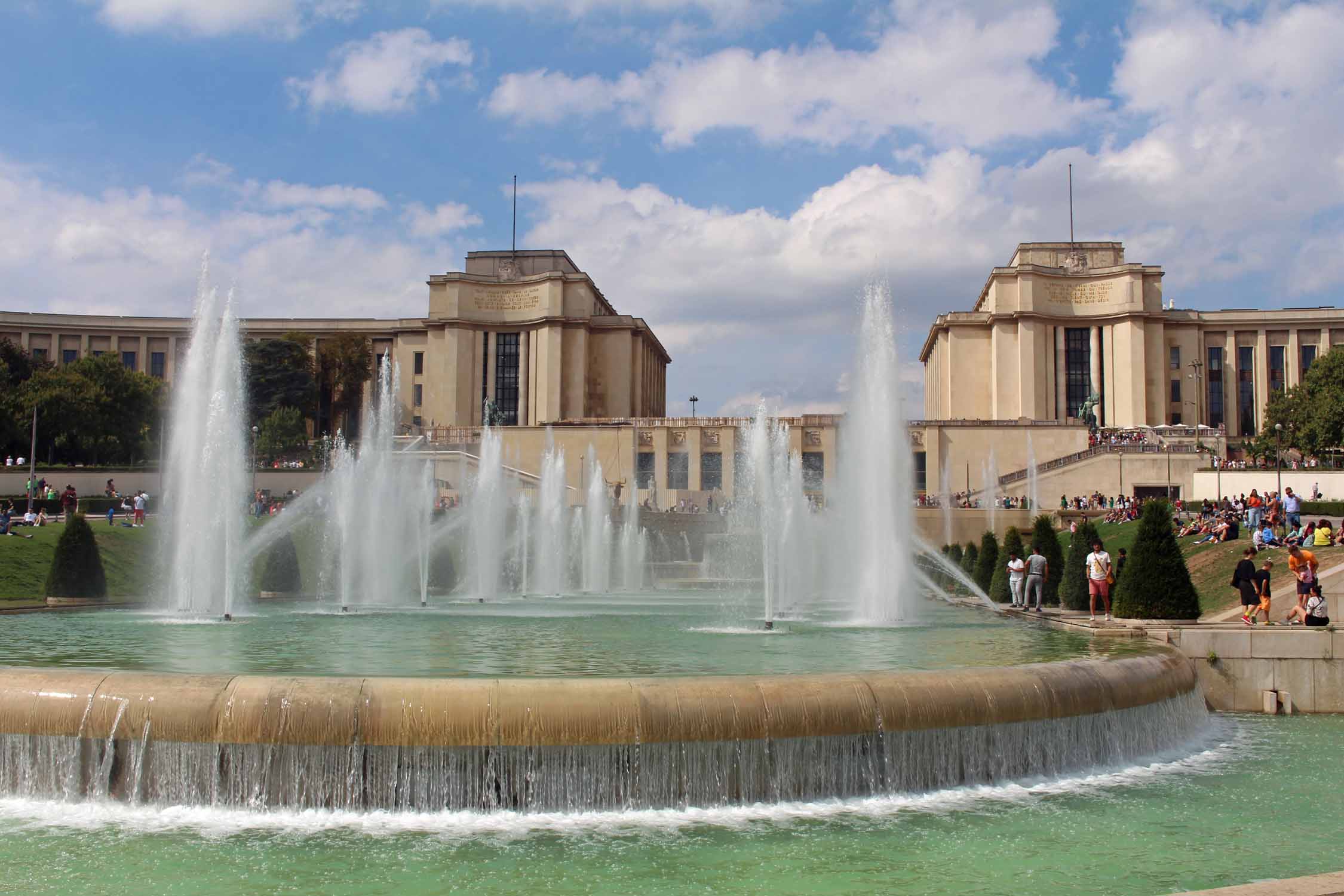 Trocadéro, fontaines, jardins