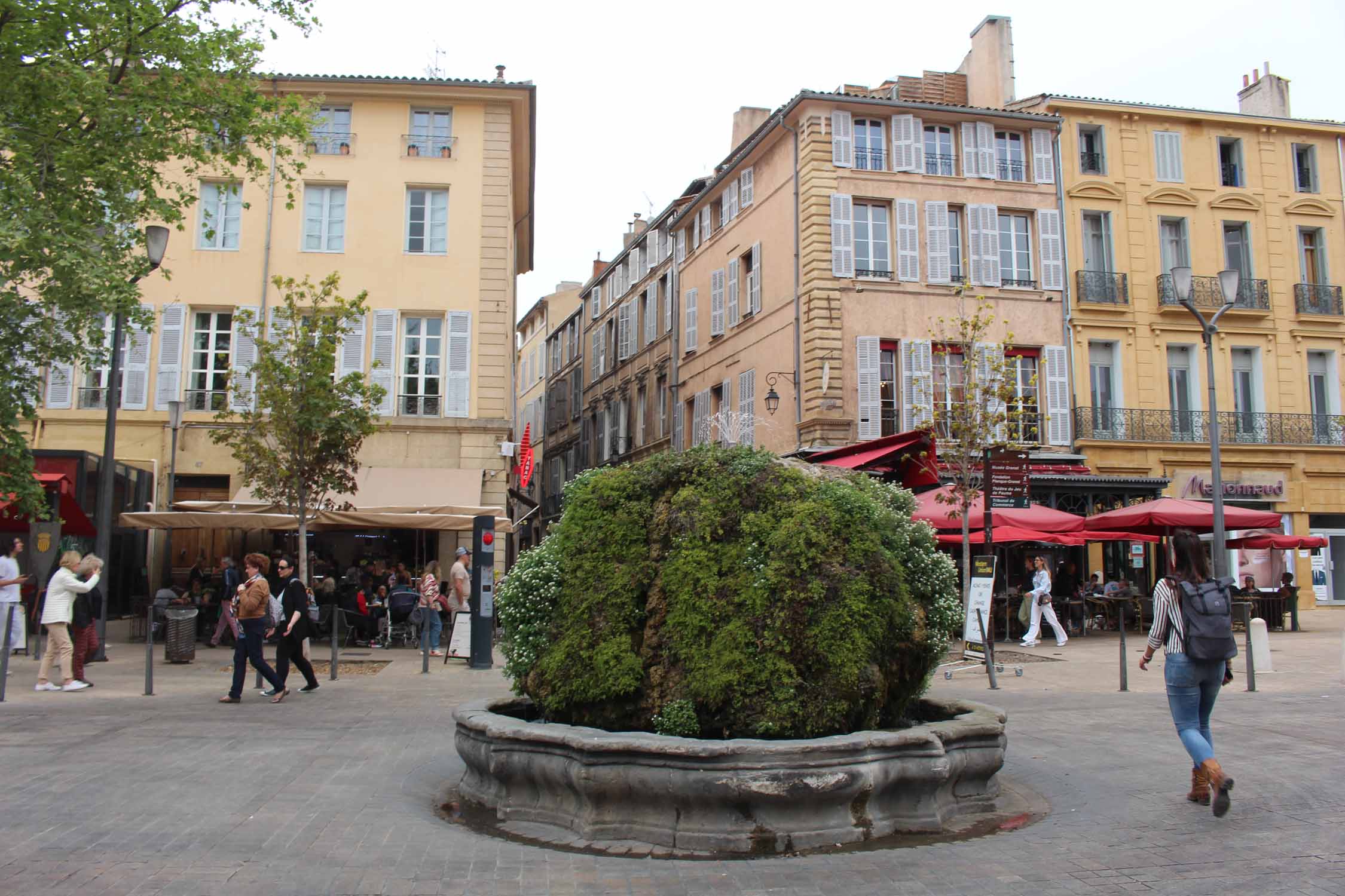 Aix-en-provence, cours Mirabeau, fontaine moussue