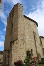Larressingle, fa&ccedil;ade, &eacute;glise Saint-Sigismond