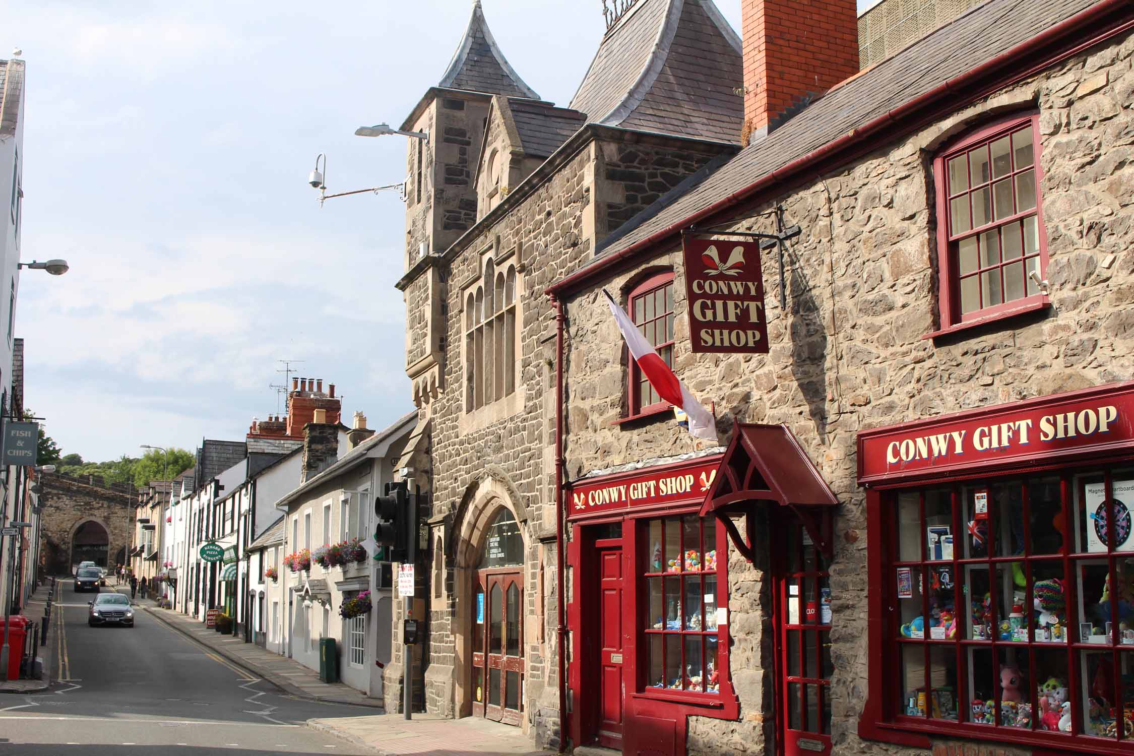 Pays de Galles, Conwy, rue commerçante