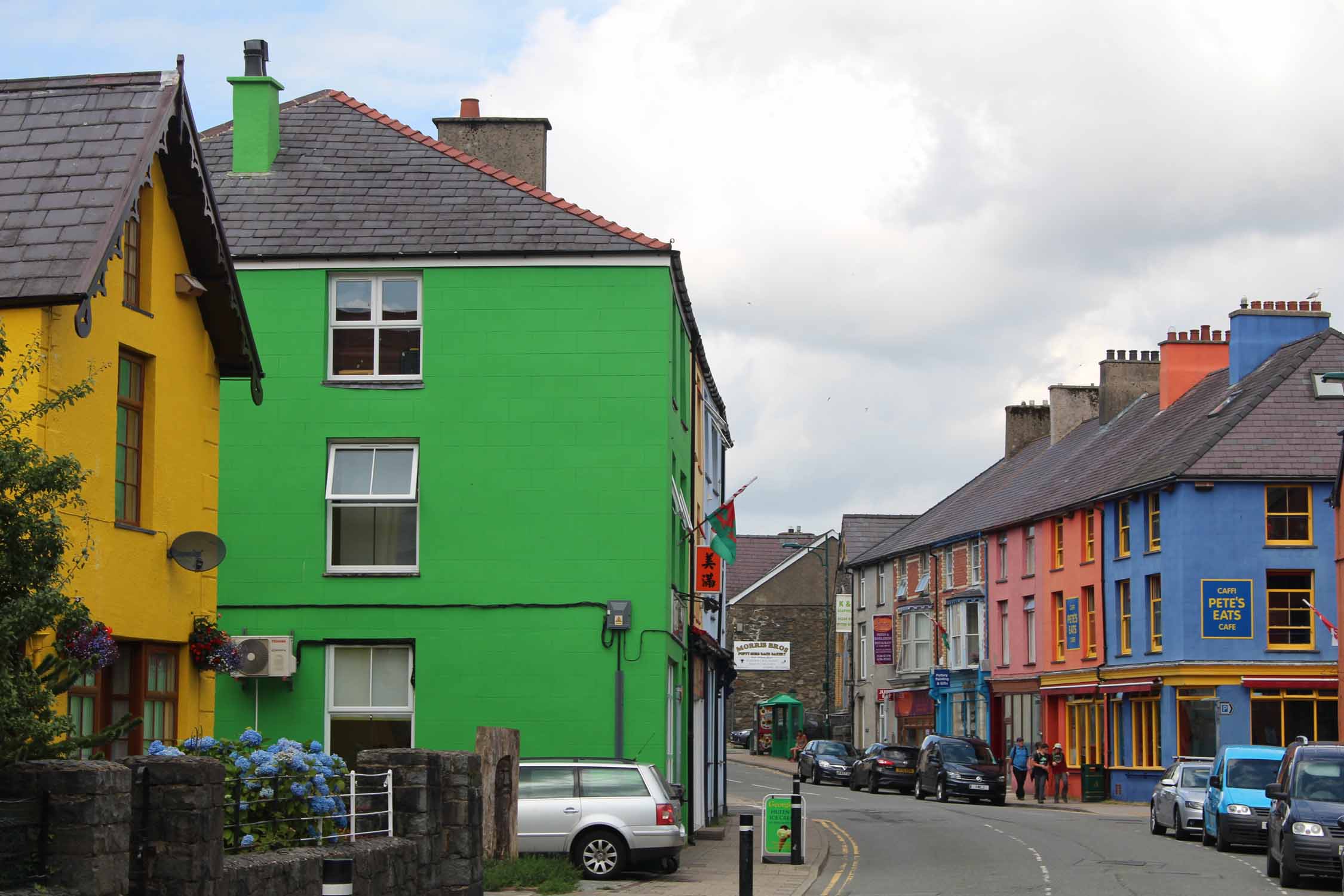 Pays de Galles, Llanberis, maisons colorées