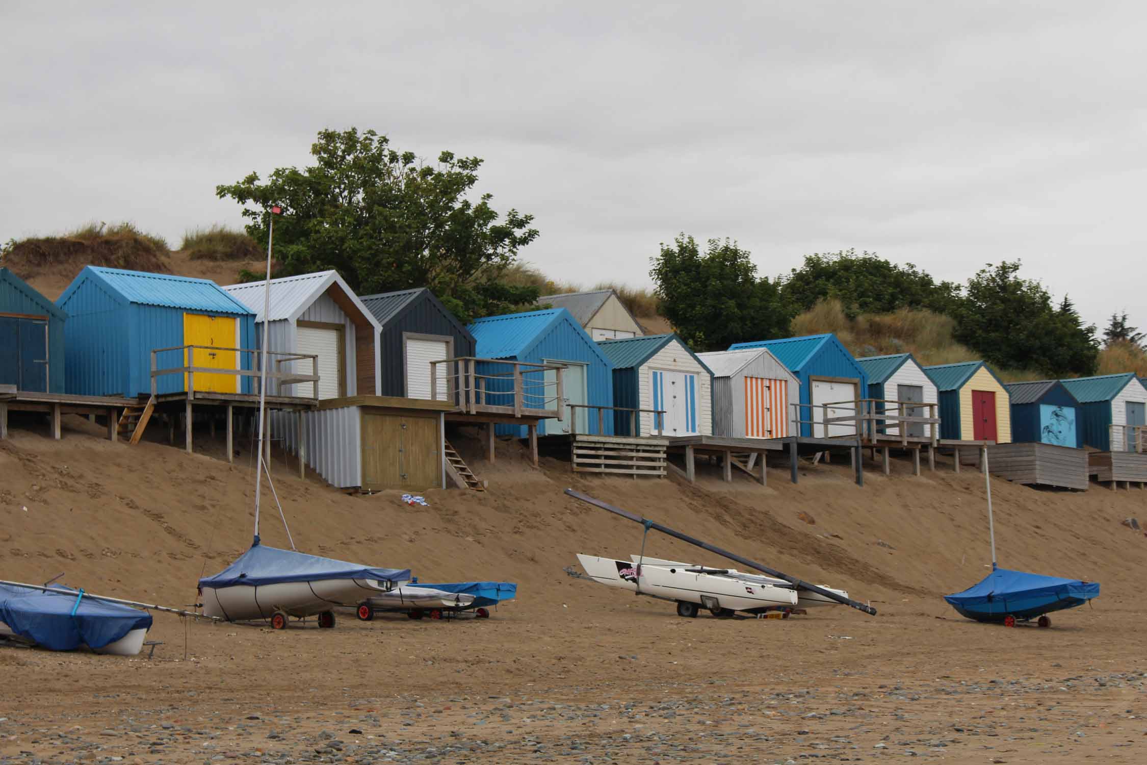 Pays de Galles, Abersoch, cabines de plage