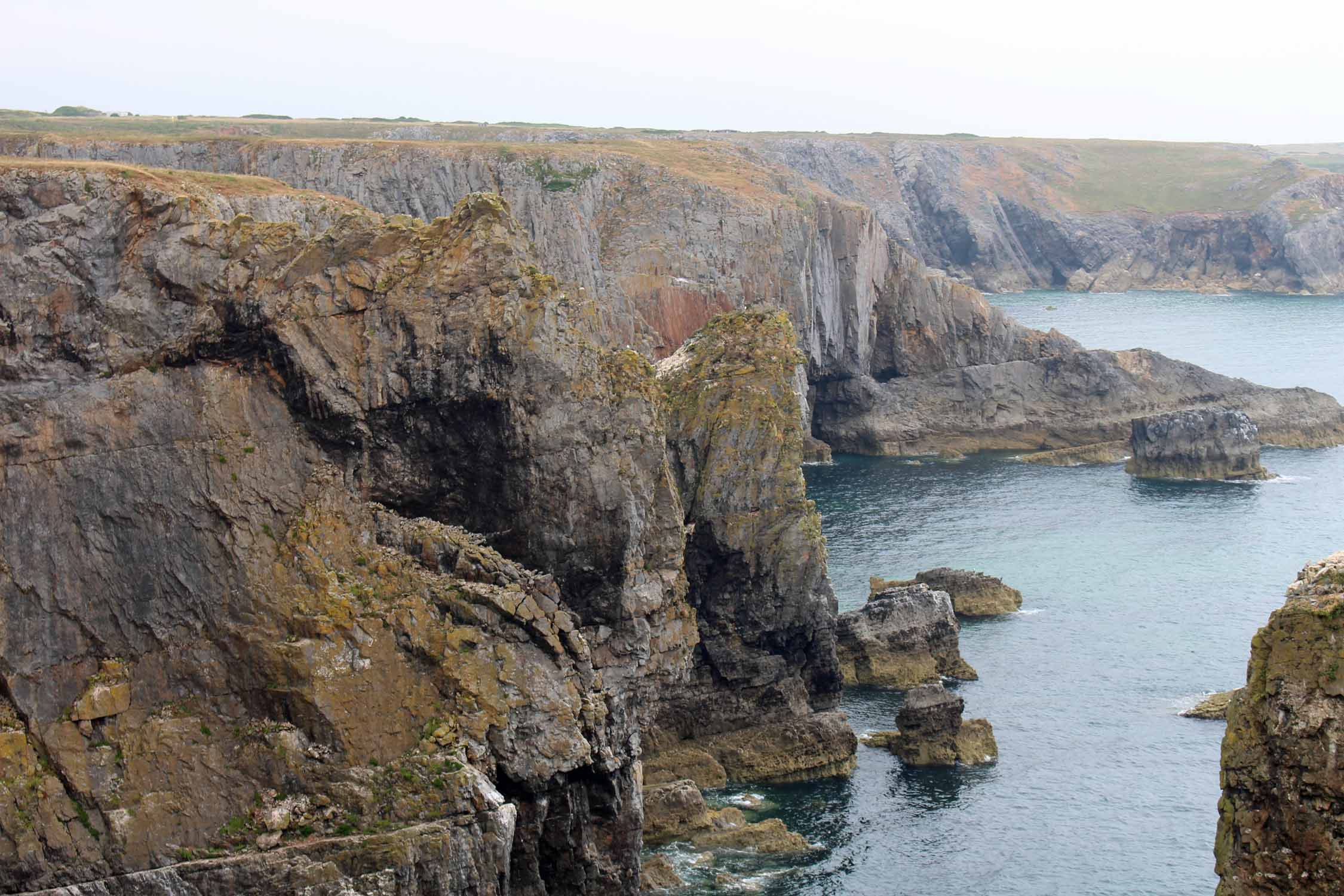 Pays de Galles, Pembrokeshire, falaises,  Stacks