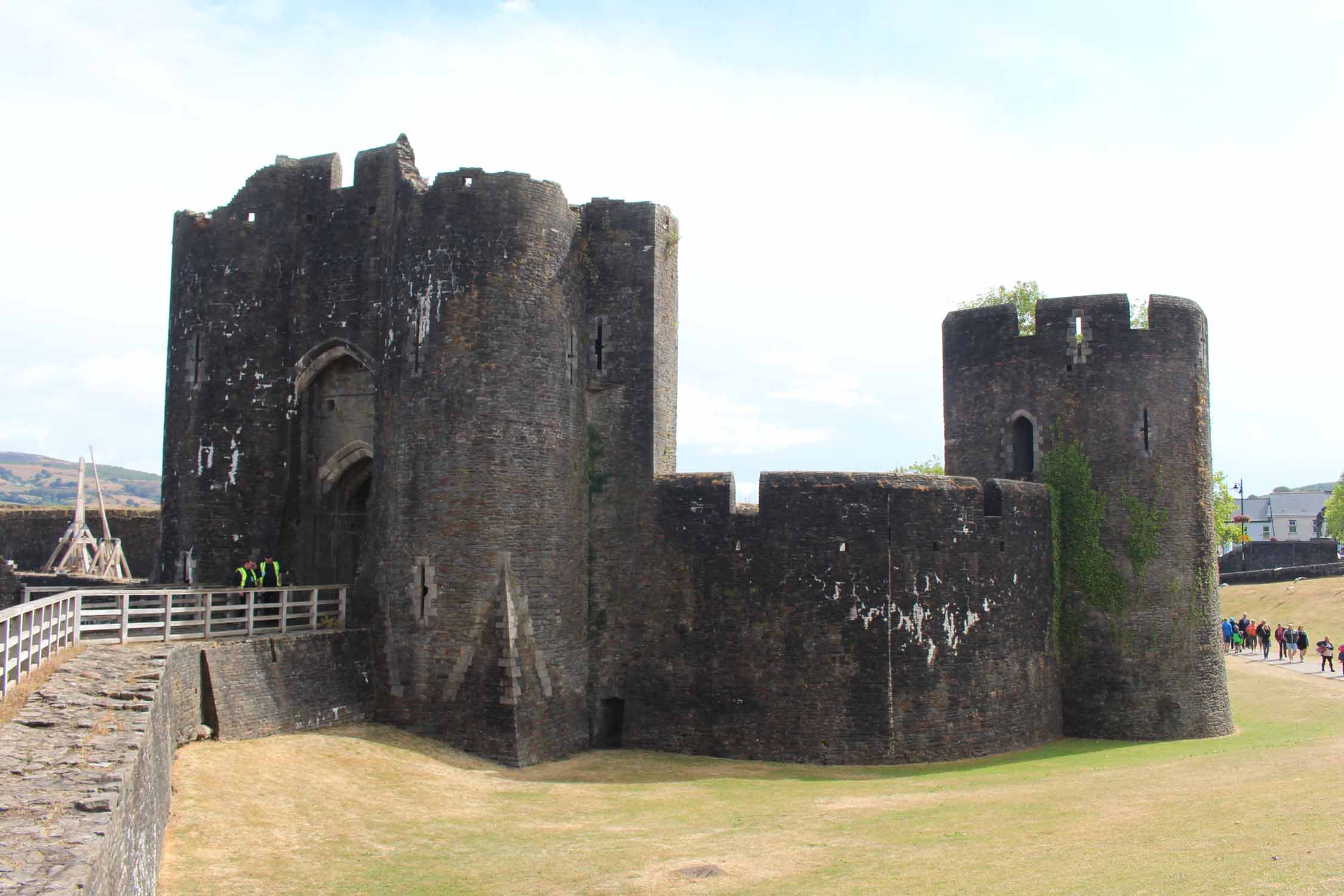 Pays de Galles, château de Caerphilly, remparts