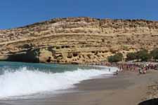 Cr&egrave;te, Matala, falaise, plage