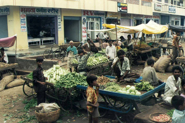 Agra, rue, marché