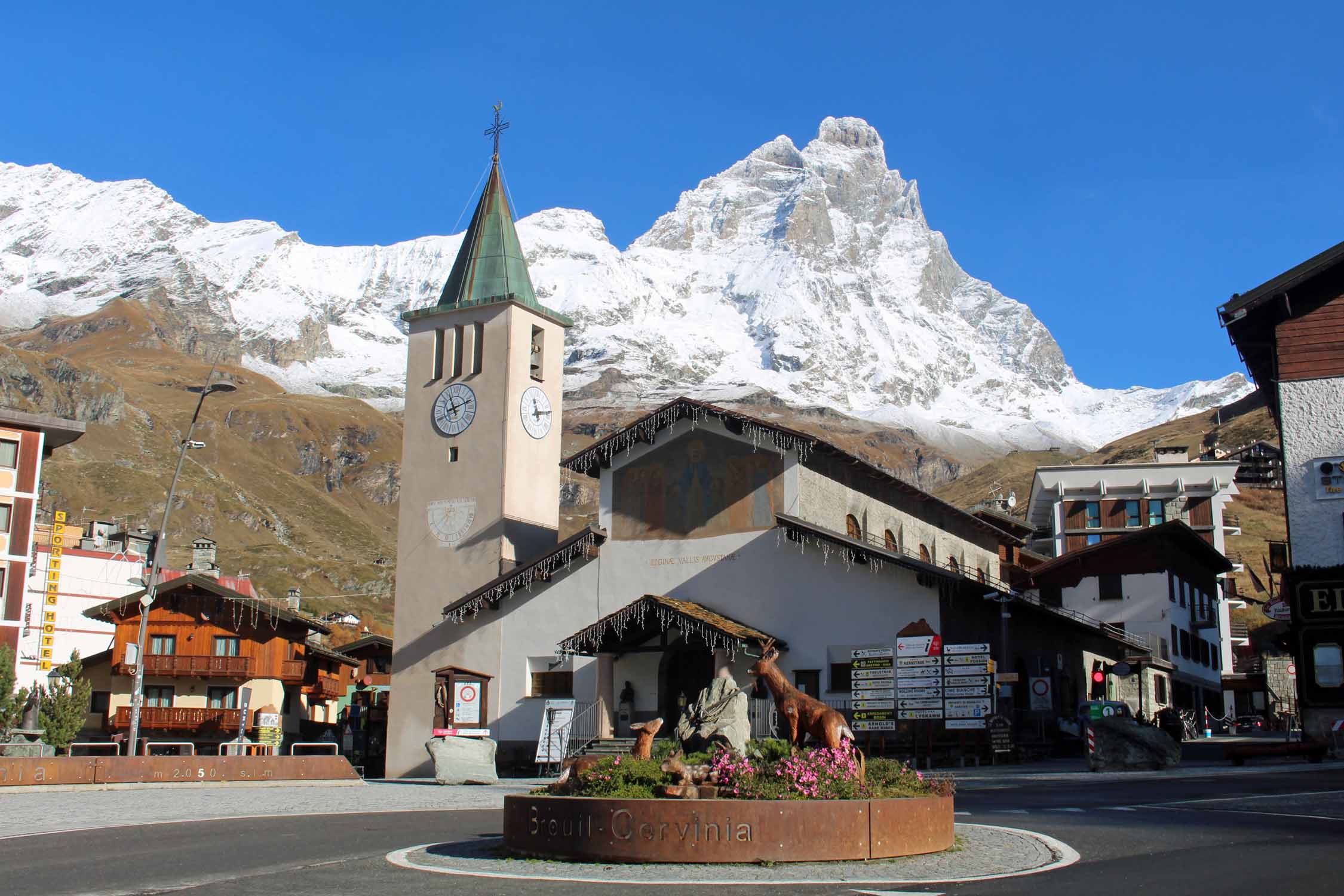 Breuil-Cervinia, église, le Cervin