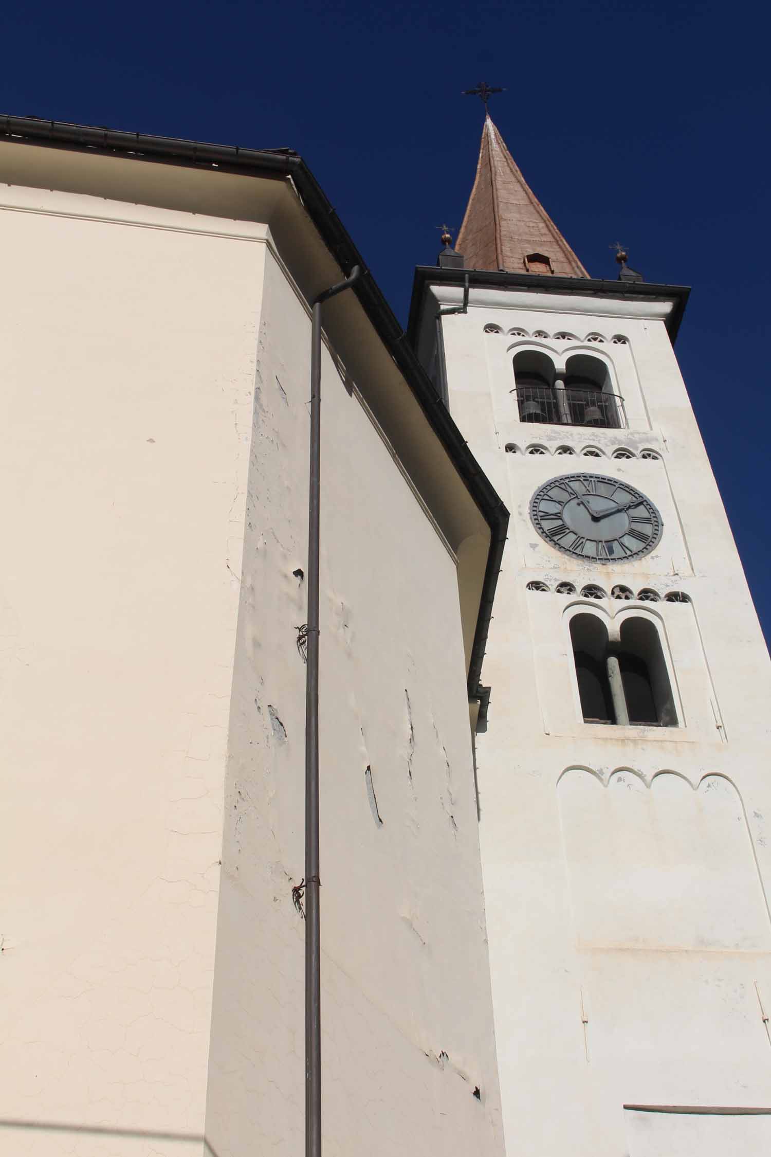 Val d'Aoste, La Salle, église, clocher