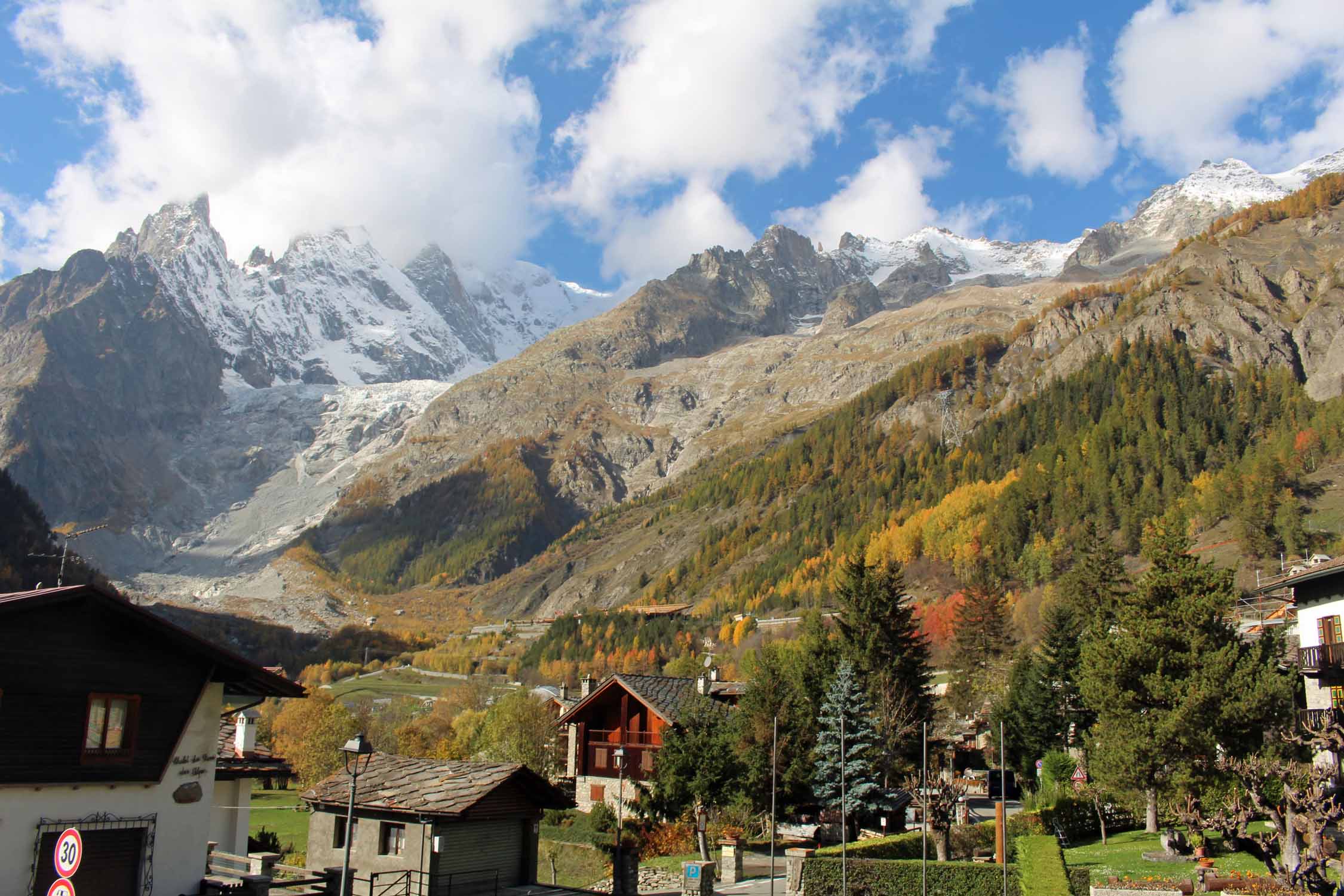 Courmayeur, Entrèves, paysage Mont Blanc