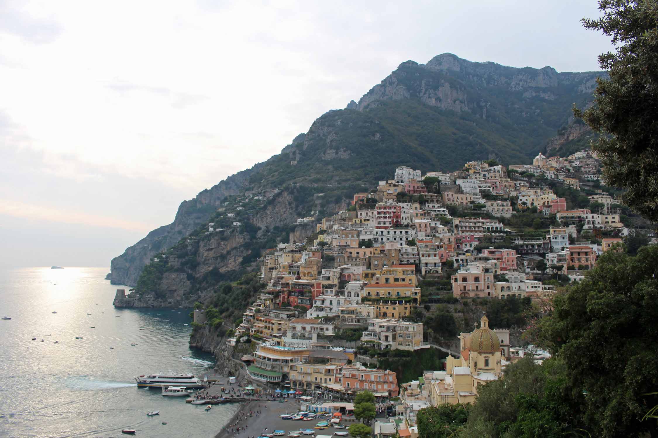 Côte amalfitaine, Positano, coucher de soleil