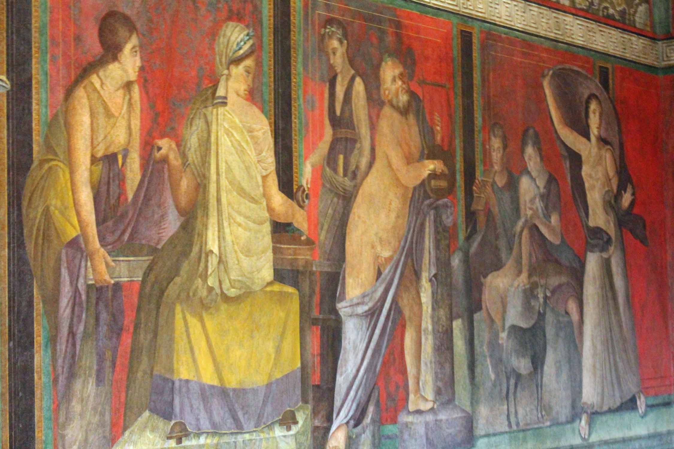Ruines de Pompéi, villa des Mystères, mégalographie