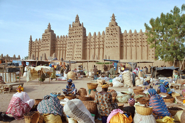 Djenné, grande mosquée, marché