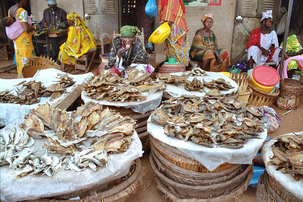 Mopti, marché, poissons séchés