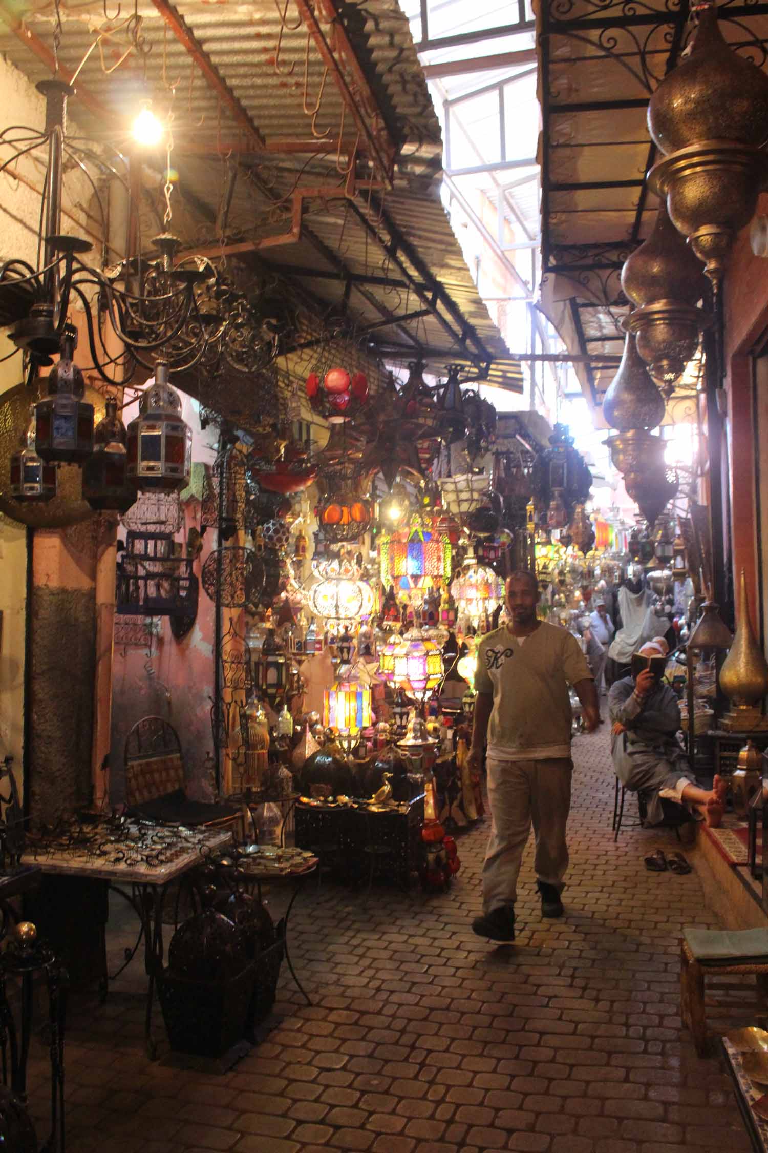Marrakech, souk, luminaires