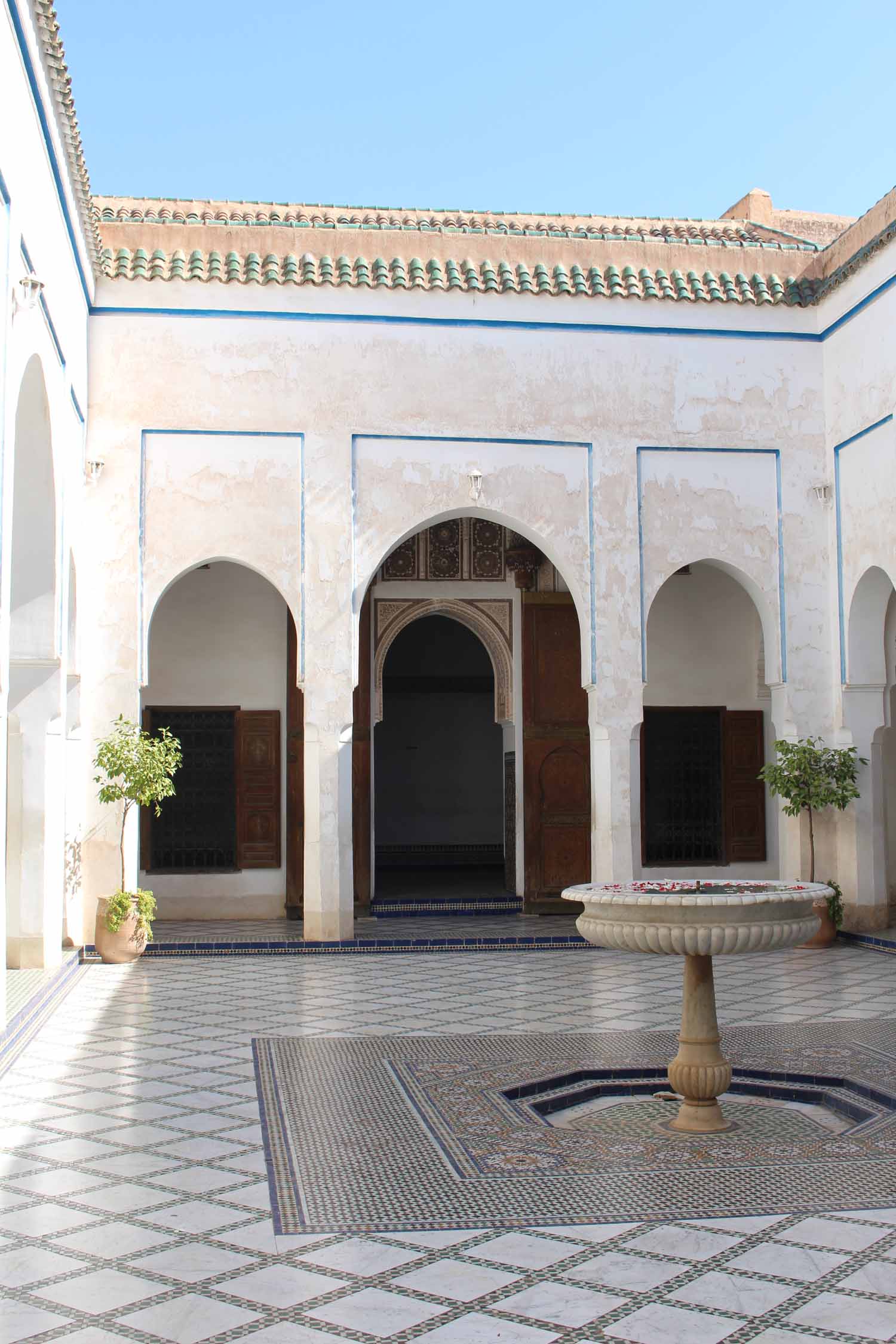 Marrakech, palais de La Bahia, vasque