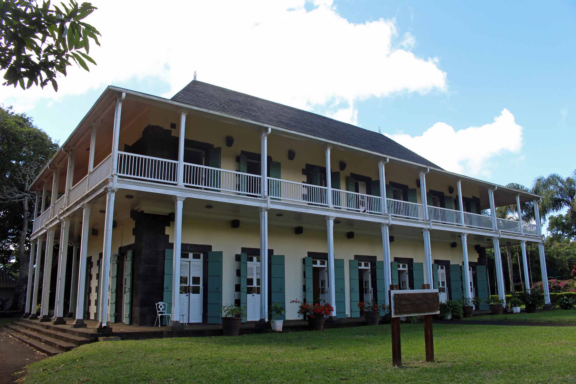 Ile Maurice, Jardin de Pamplemousses, maison coloniale