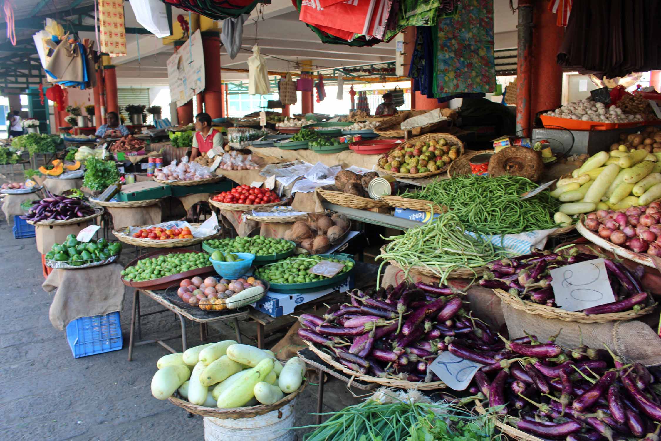 Ile Maurice, Mahébourg, marché, fruits legumes