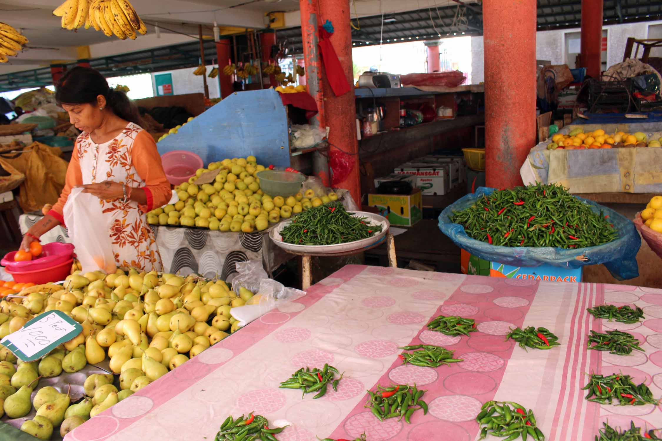 Ile Maurice, Mahébourg, marché, épices