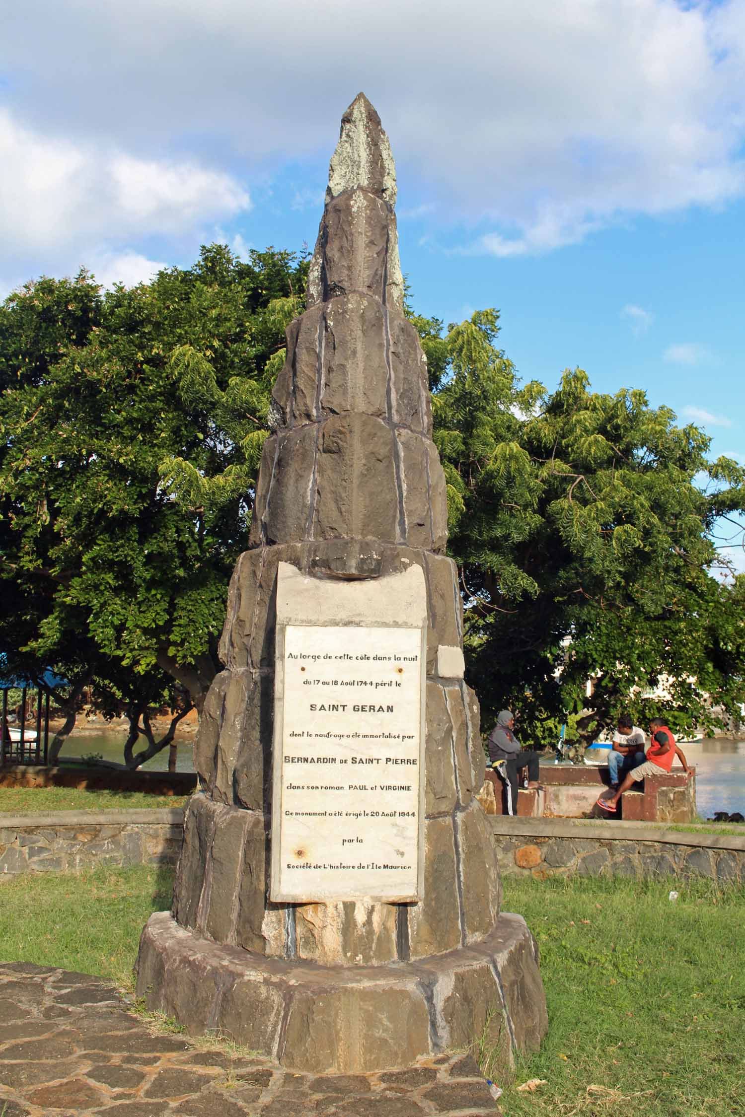 Ile Maurice, Poudre d'Or, monument Paul et Virginie