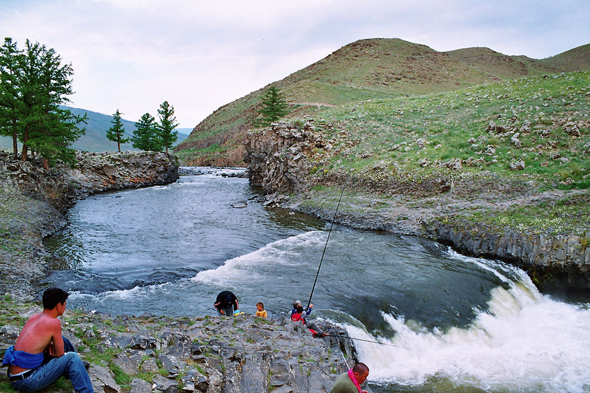 Mongolie, Orhon, pêcheurs