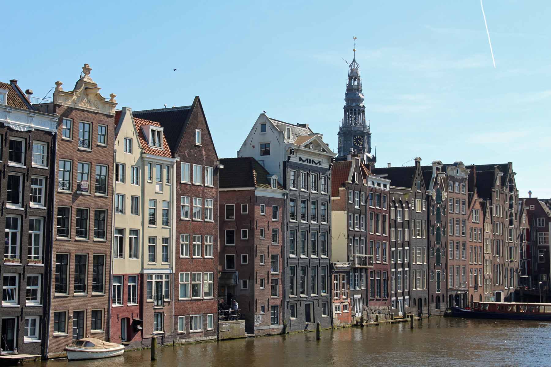 Amsterdam, Damrak maisons typiques