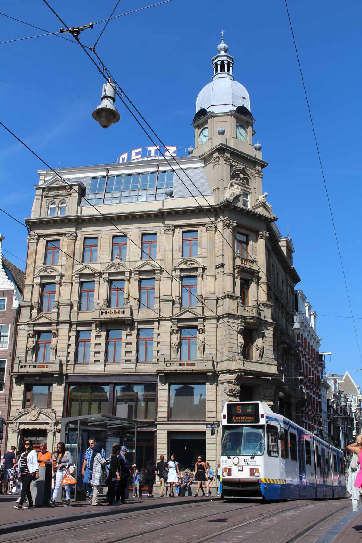Amsterdam, édifice, tramway, Keizersgracht