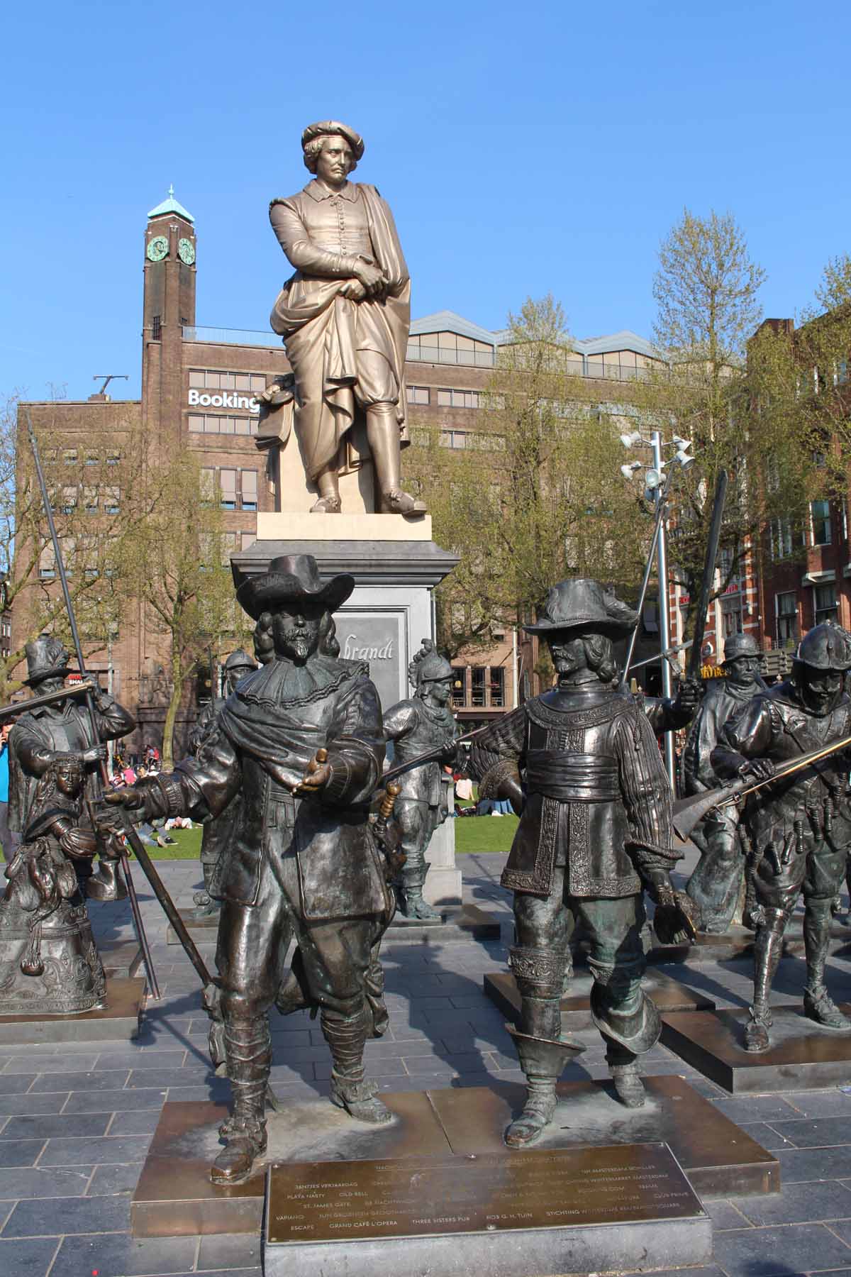 Amsterdam, place Rembrandt, statue