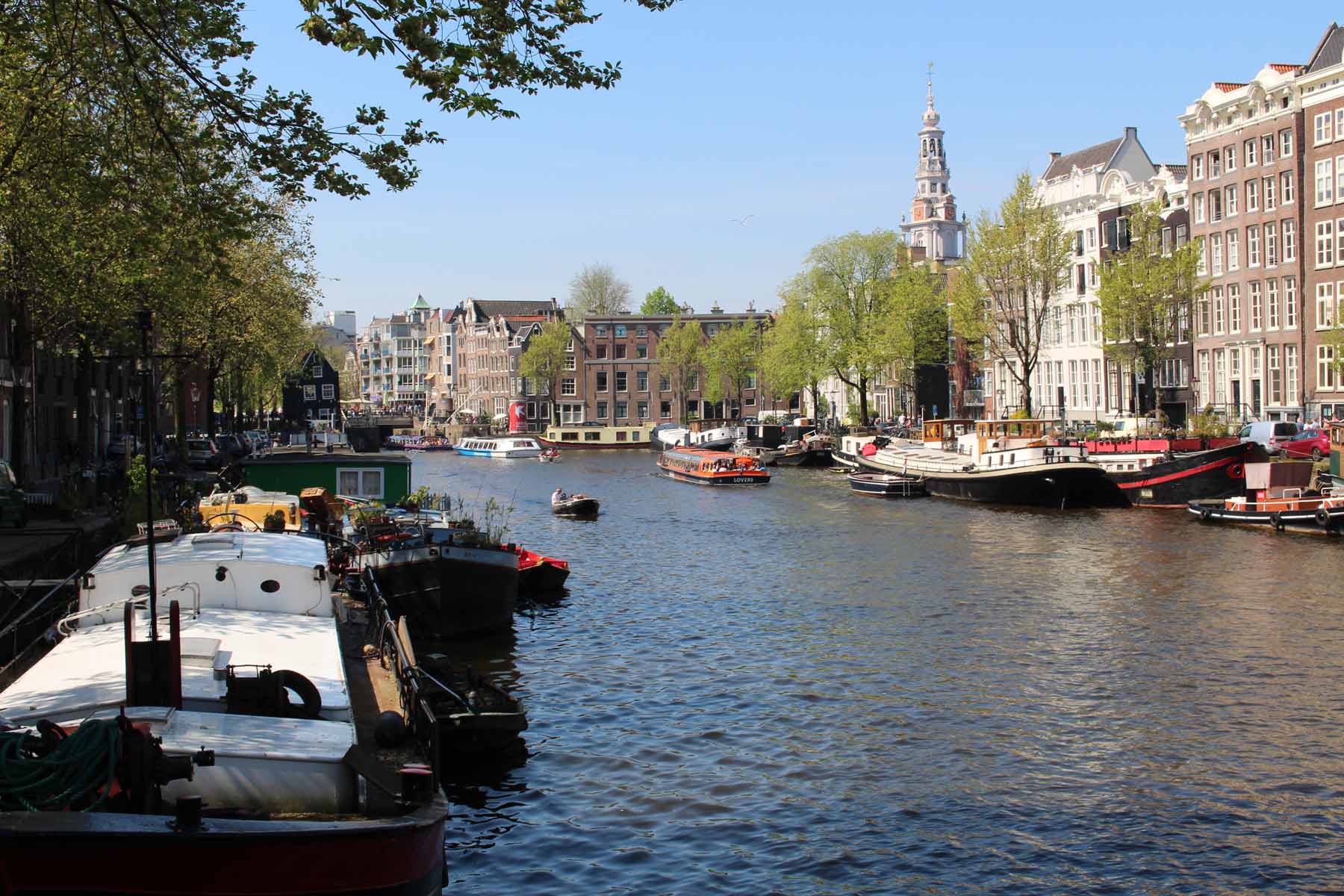 Amsterdam, canal Oudeschans, péniche