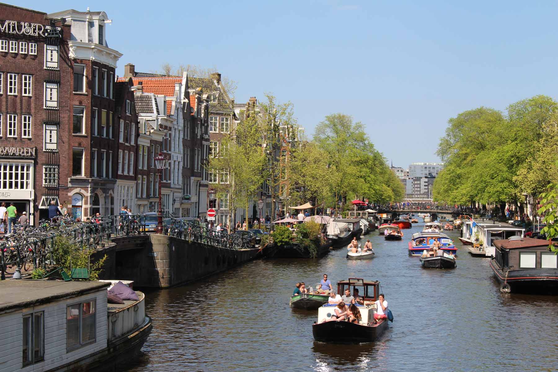 Amsterdam, bateaux, canal Prinsengracht