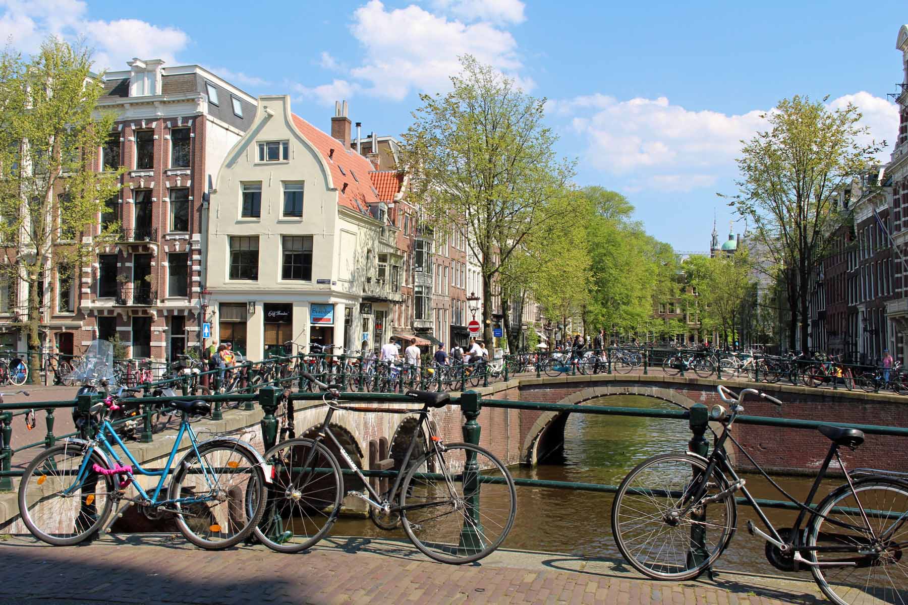 Amsterdam, pont, vélo Leidsegracht