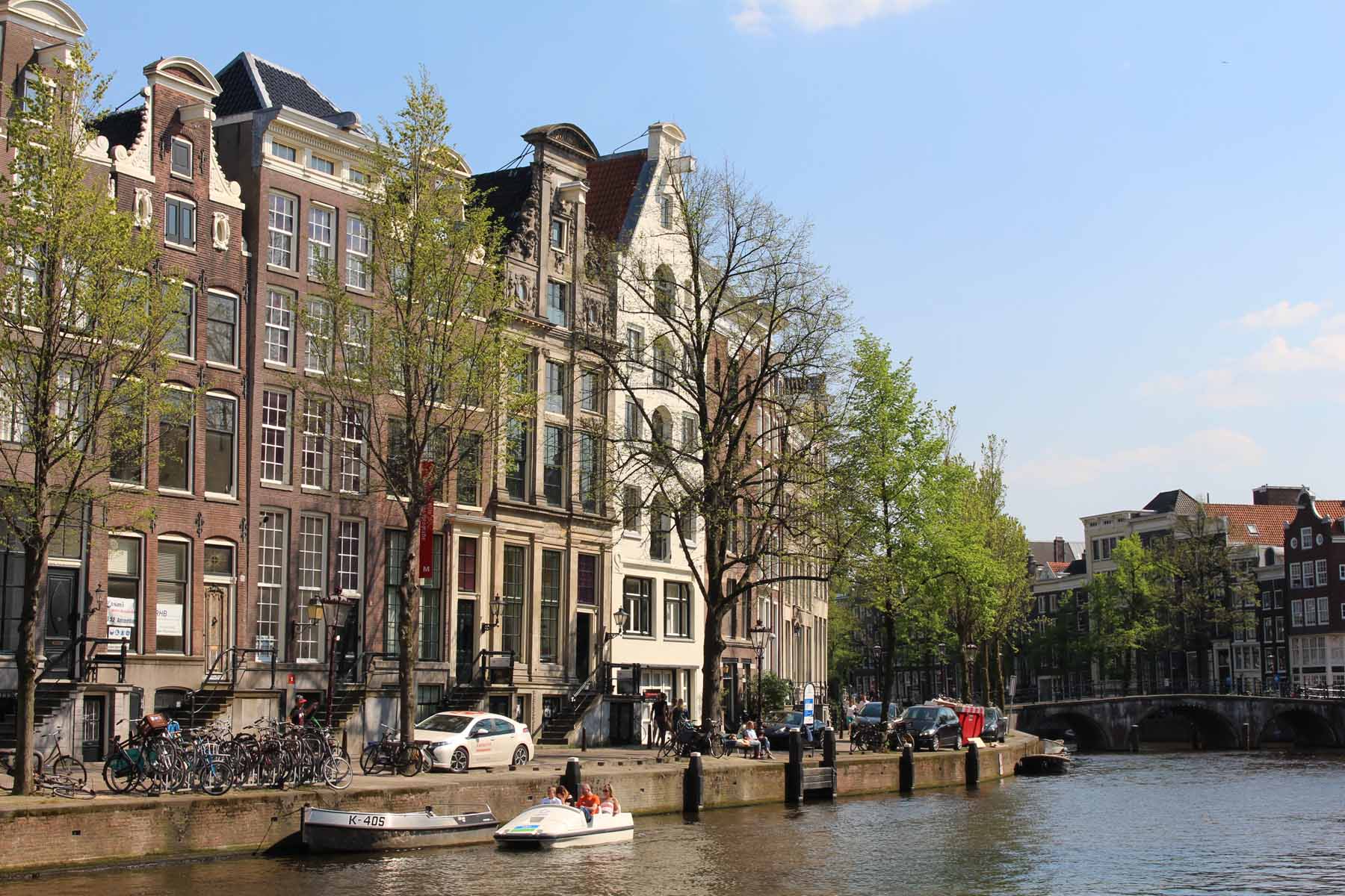Amsterdam, maisons, pont, Keizersgracht
