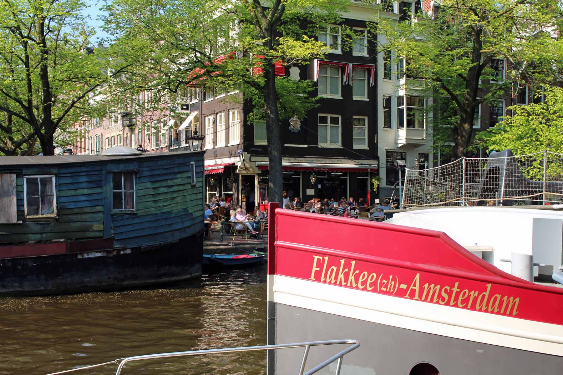 Amsterdam, péniches, canal Reguliersgracht