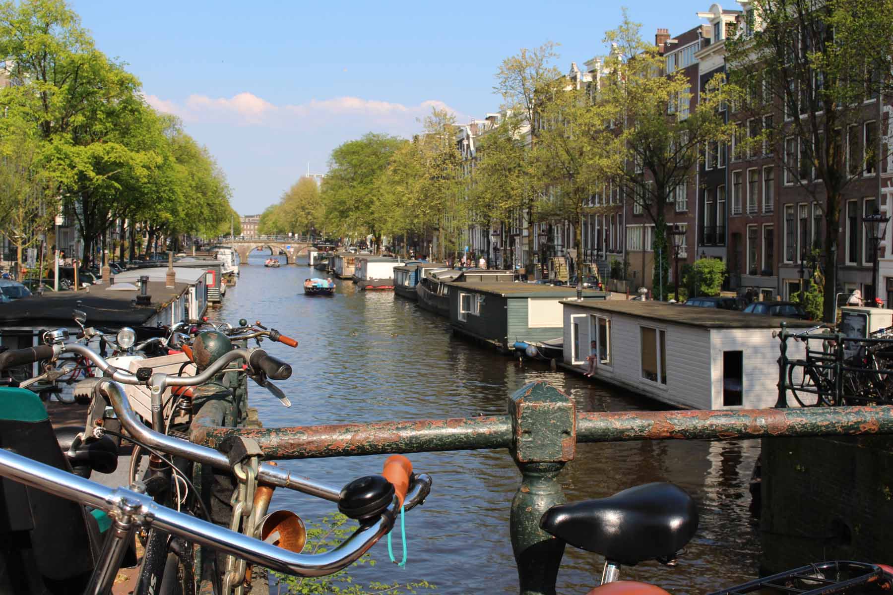 Amsterdam, péniches, maisons, Herengracht