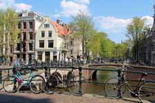 Amsterdam, pont, v&eacute;lo Leidsegracht