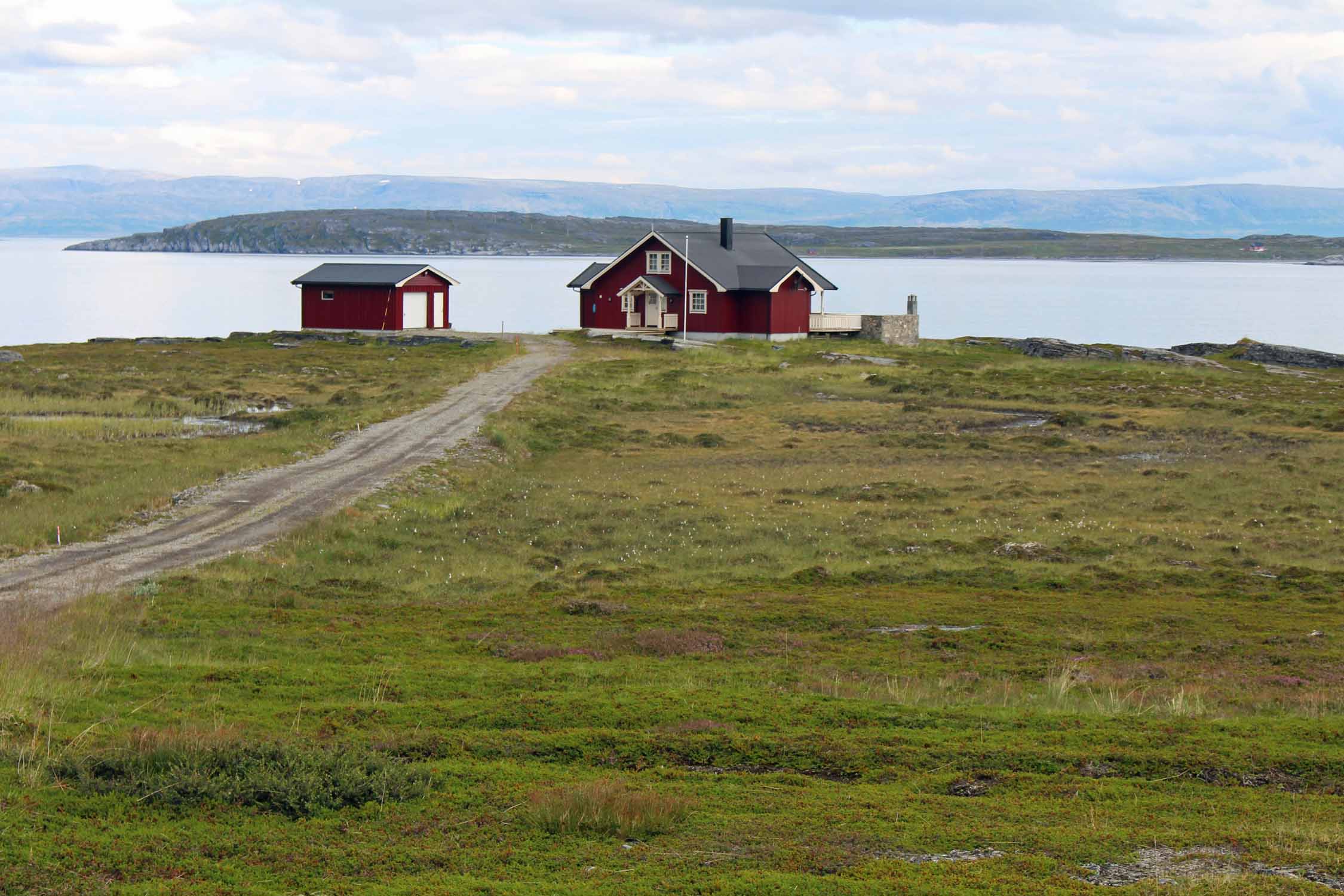 Laponie, Stranda, maisons, paysage