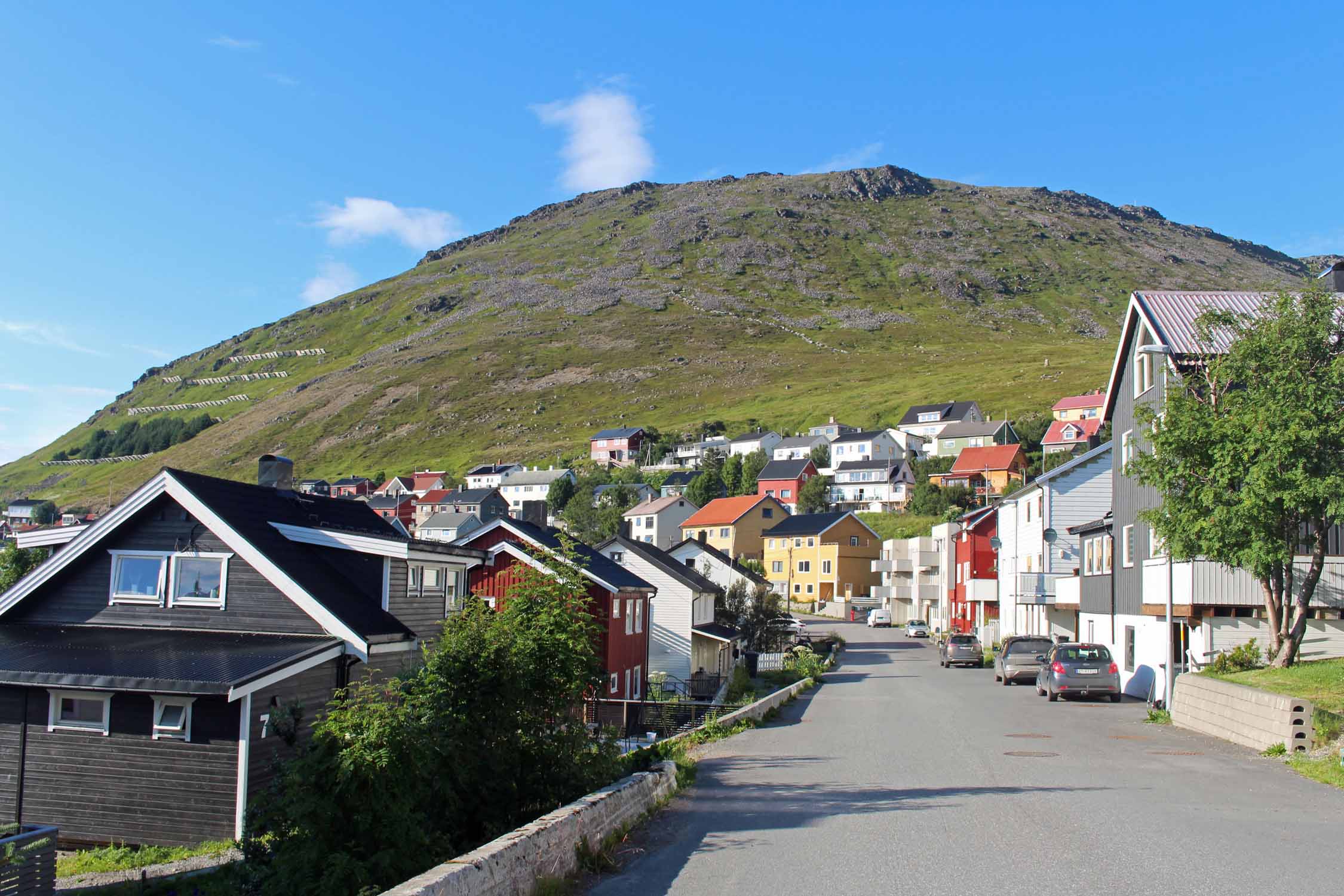 Laponie, Honningsvag, rue colorée