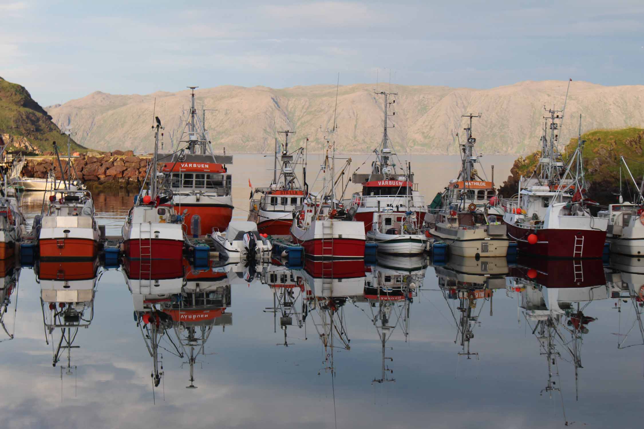 Laponie, Kamoyvaer, bateaux