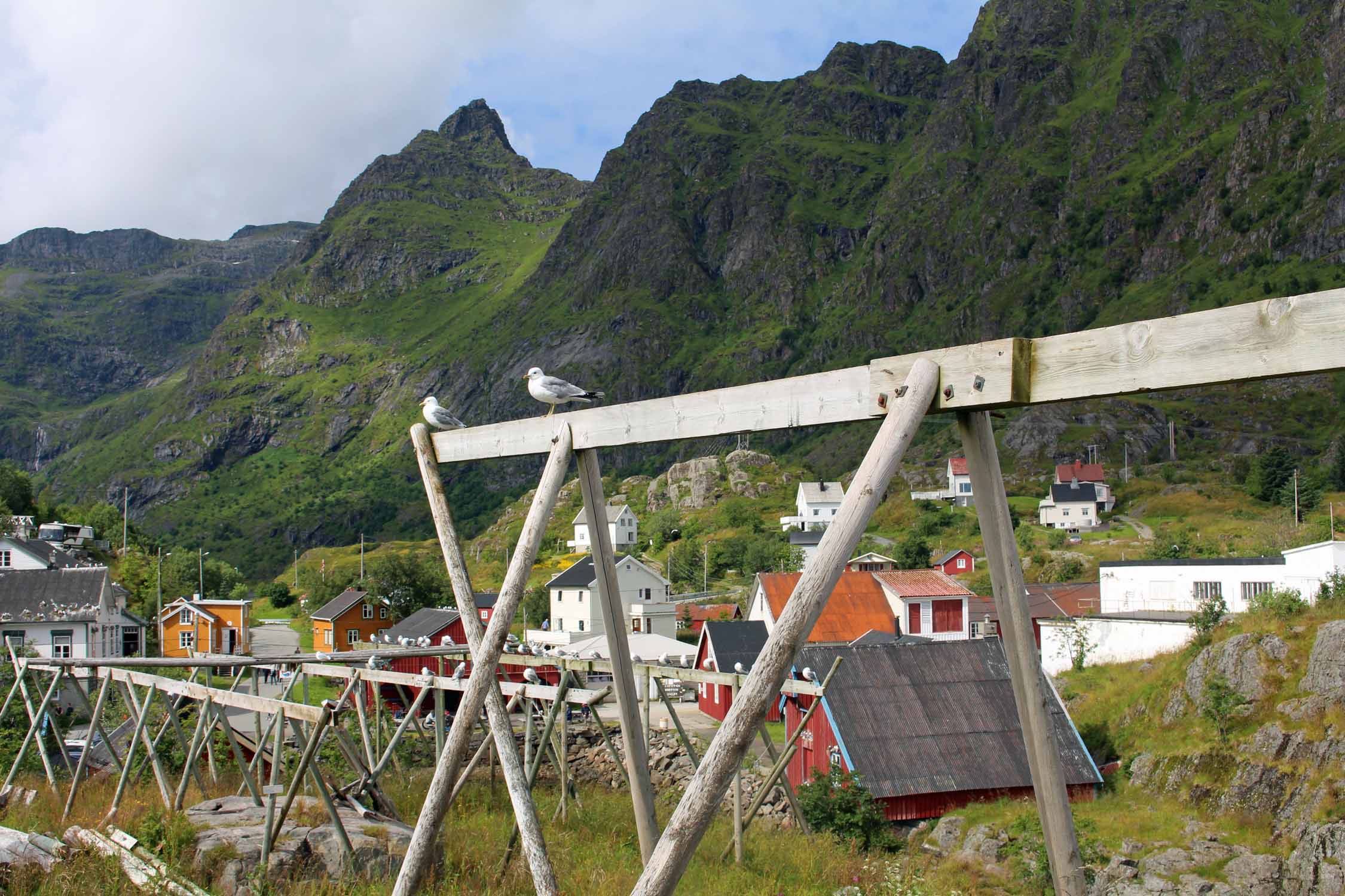 Norvège, Lofoten, A, séchoirs à poissons