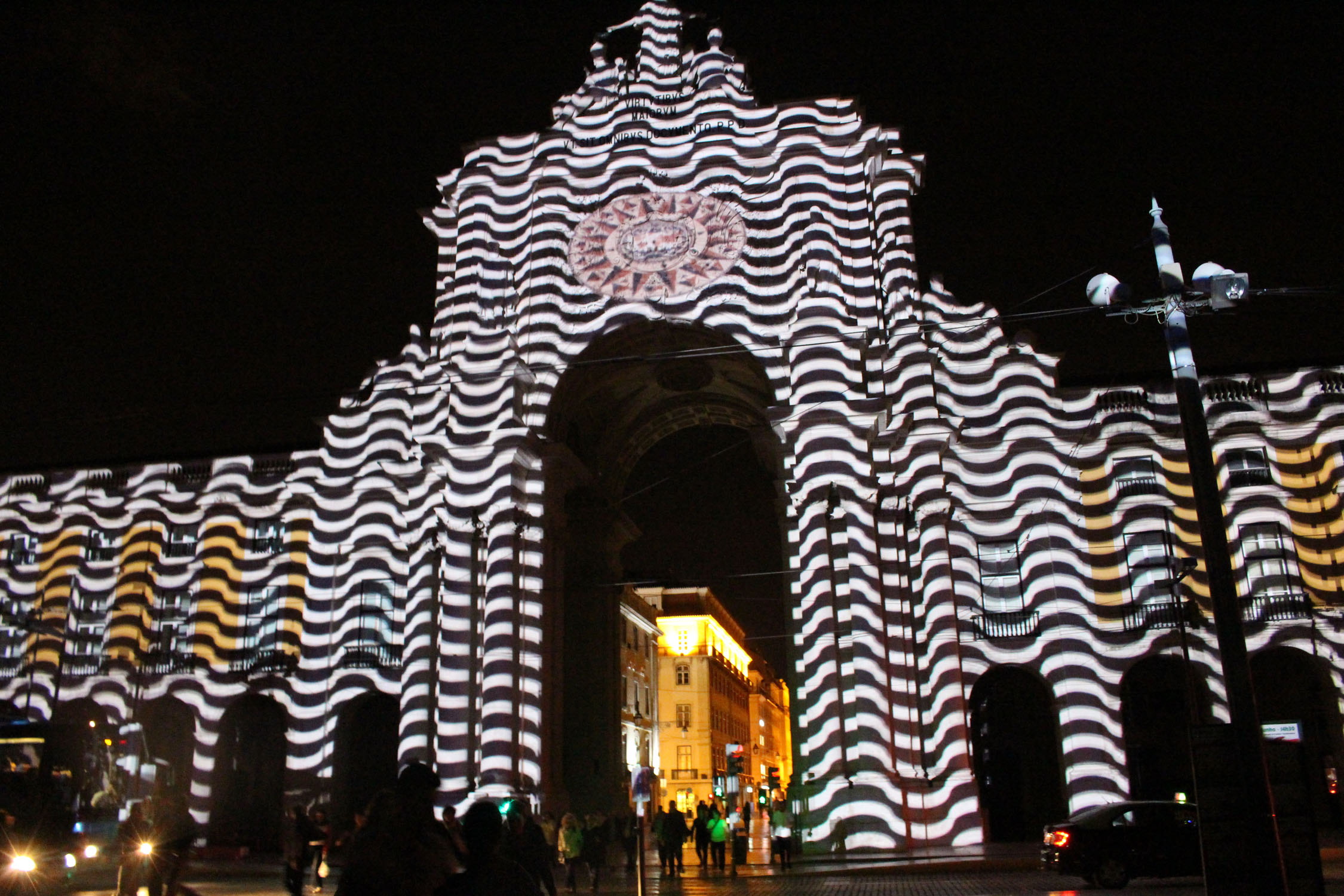 Lisbonne, Place du Commerce, nuit