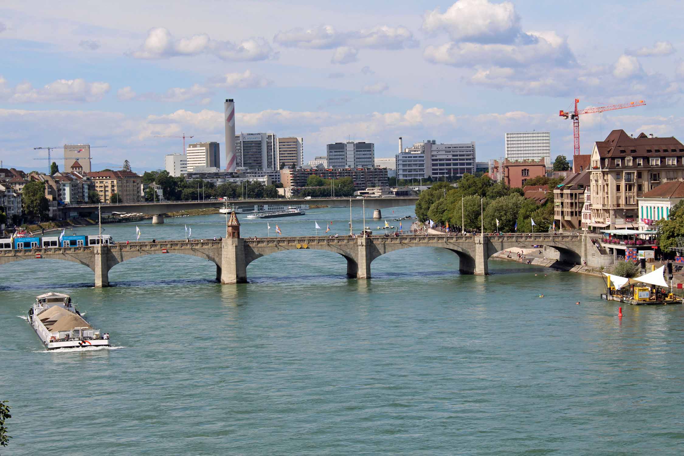 Bâle, panorama, pont Mittlere