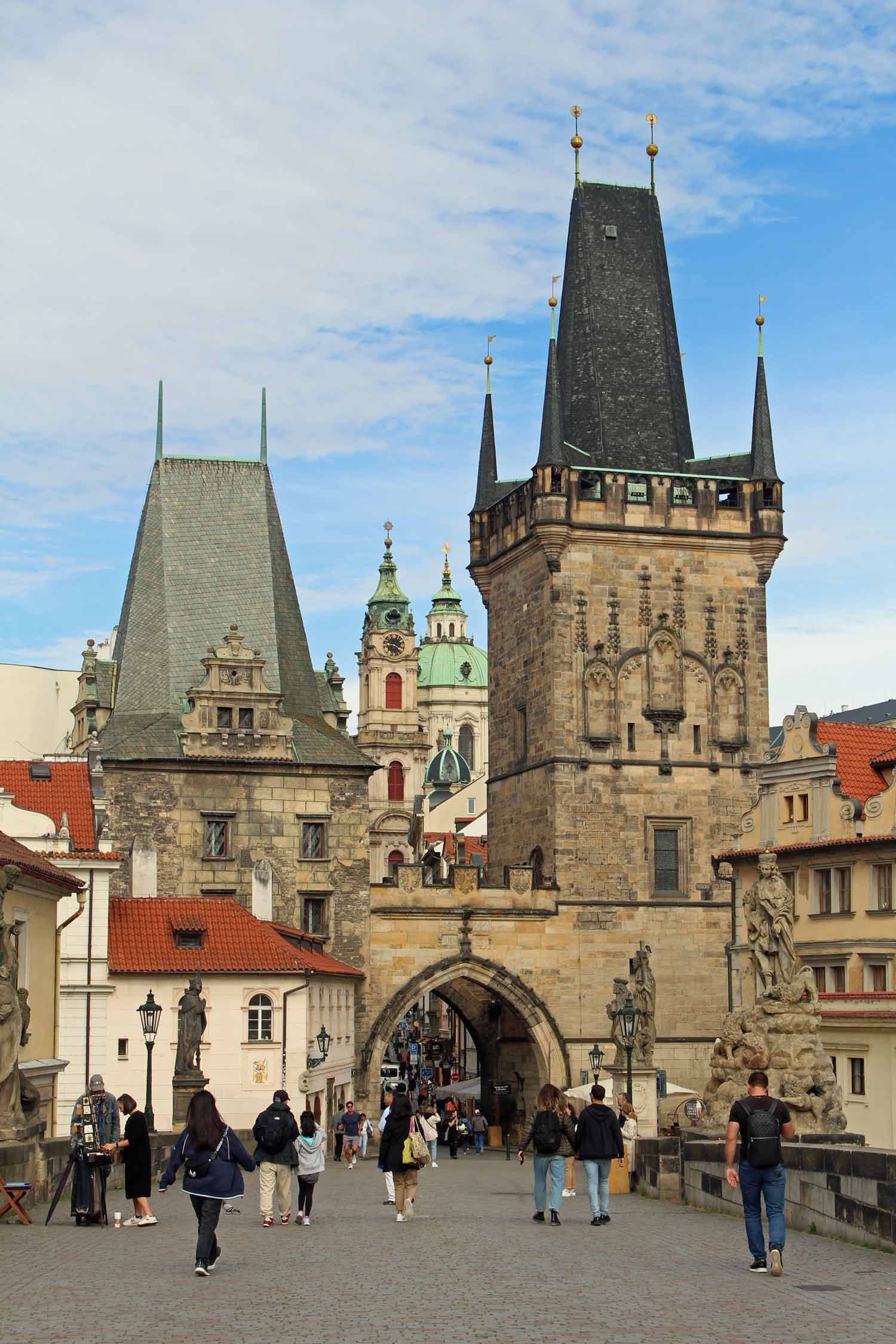 Prague, pont Charles, tour gothique