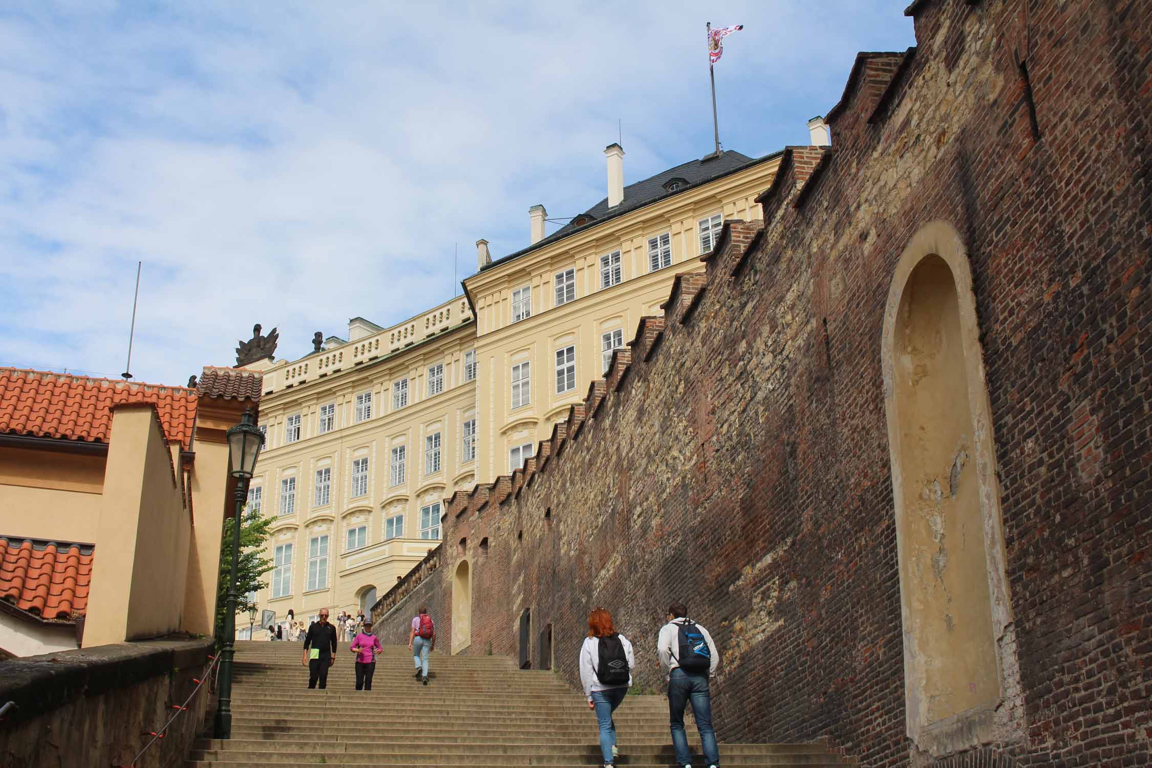Prague, escaliers, château